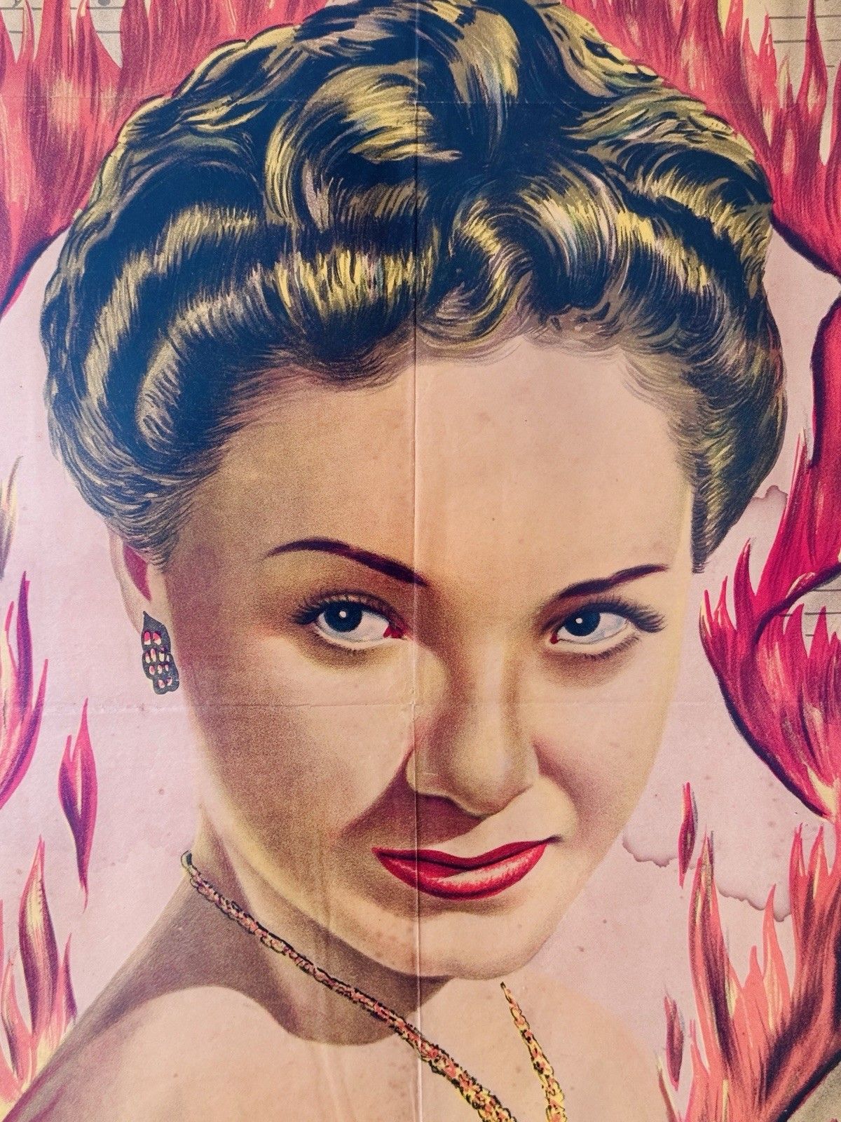 Rare Framed 1952 Movie Poster Argentine Film "La Niña De Fuego" Lolita Torres photo Art