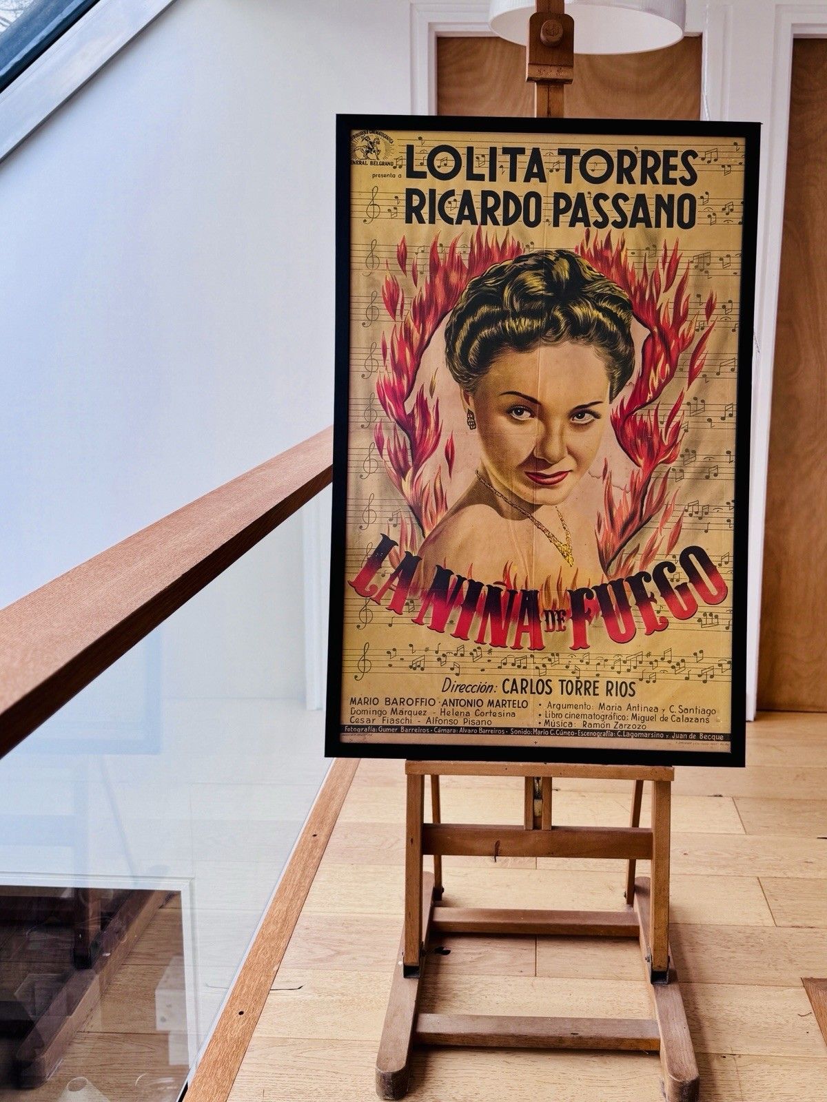 Rare Framed 1952 Movie Poster Argentine Film "La Niña De Fuego" Lolita Torres photo 400.0