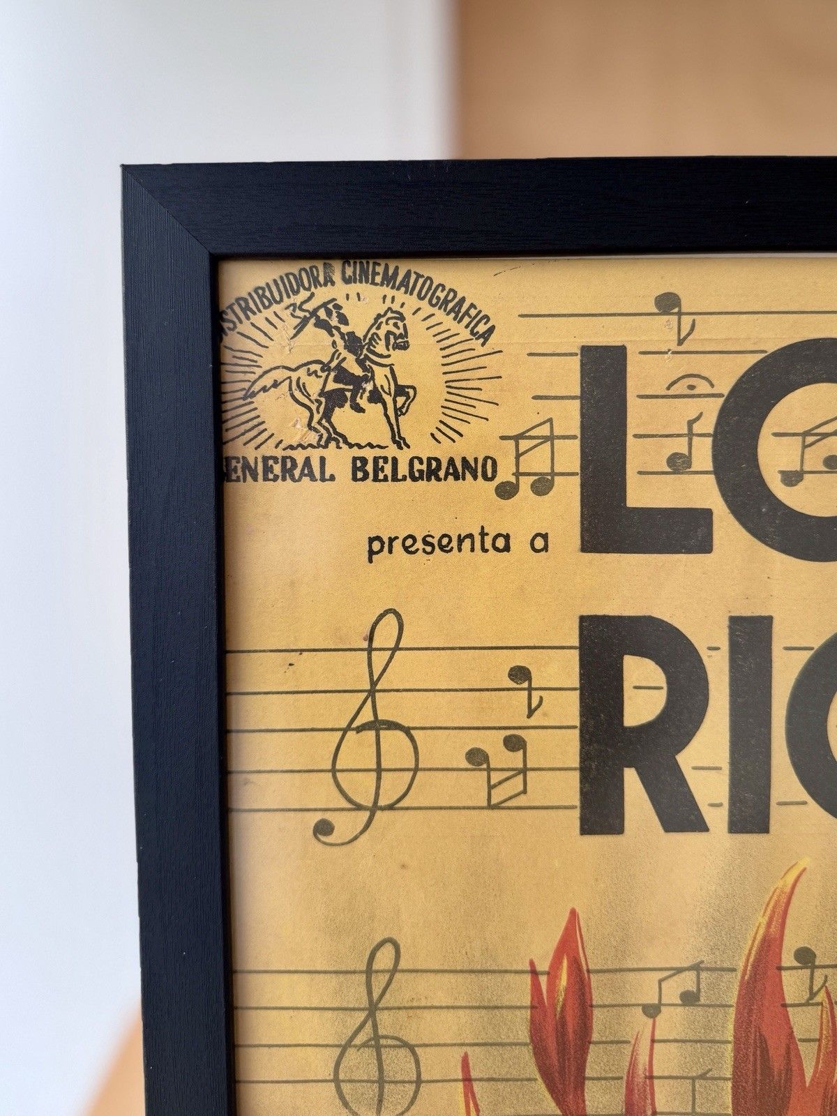 Rare Framed 1952 Movie Poster Argentine Film "La Niña De Fuego" Lolita Torres photo vinterior