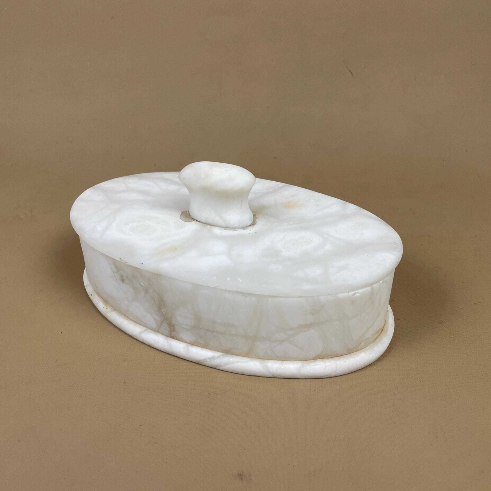 White Onyx Trinket Box Marble Lidded Pot Decorative Vanity Storage Keepsake Stone Jewellery Box Bedroom Dressing Table Decor photo 59.0
