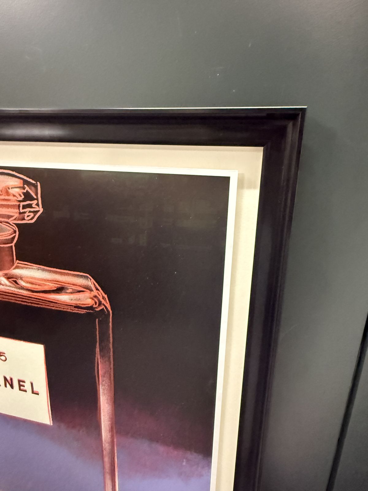 Andy Warhol Chanel N5 Vintage Poster Black & Pink (Framed) photo Art
