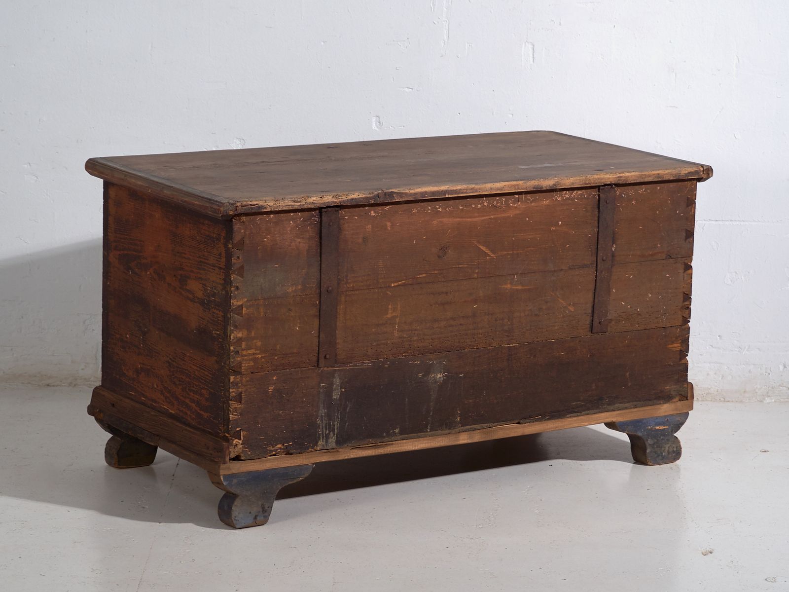 photo for sale Antique Folk Art Painted Pine Chest – Central Europe (C.1900–1920)