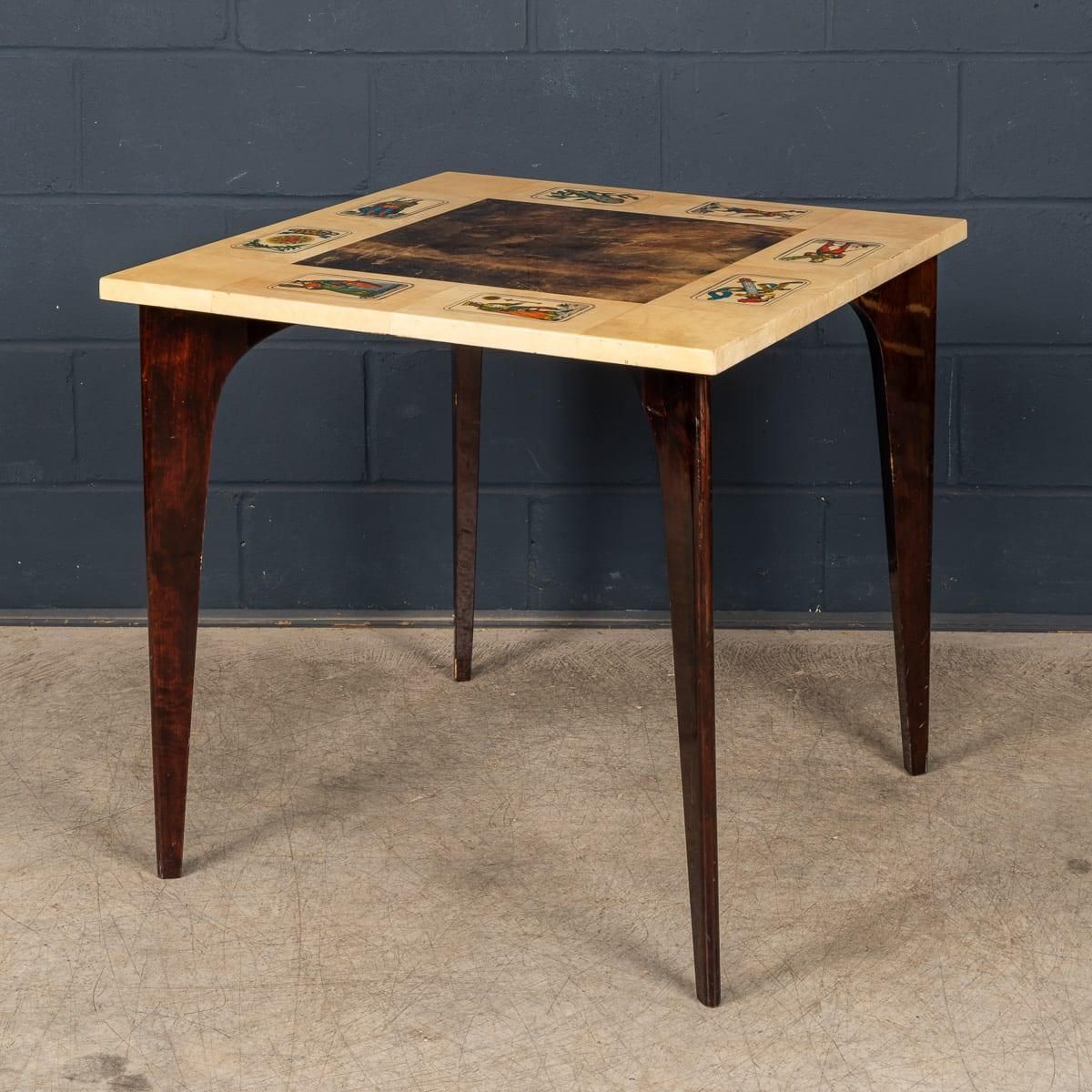 20thc Italian Dining Set / Games Table With Playing Cards Motif By Aldo Tura photo 4579.0