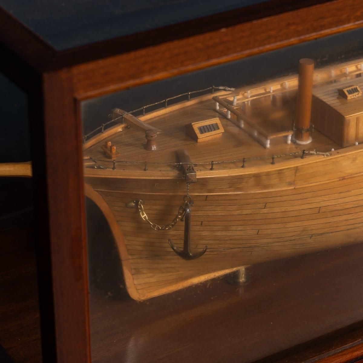 20thc Maritime Club House Cased Planked & Framed Ship Model By A. Kausen C.1934 photo vinterior