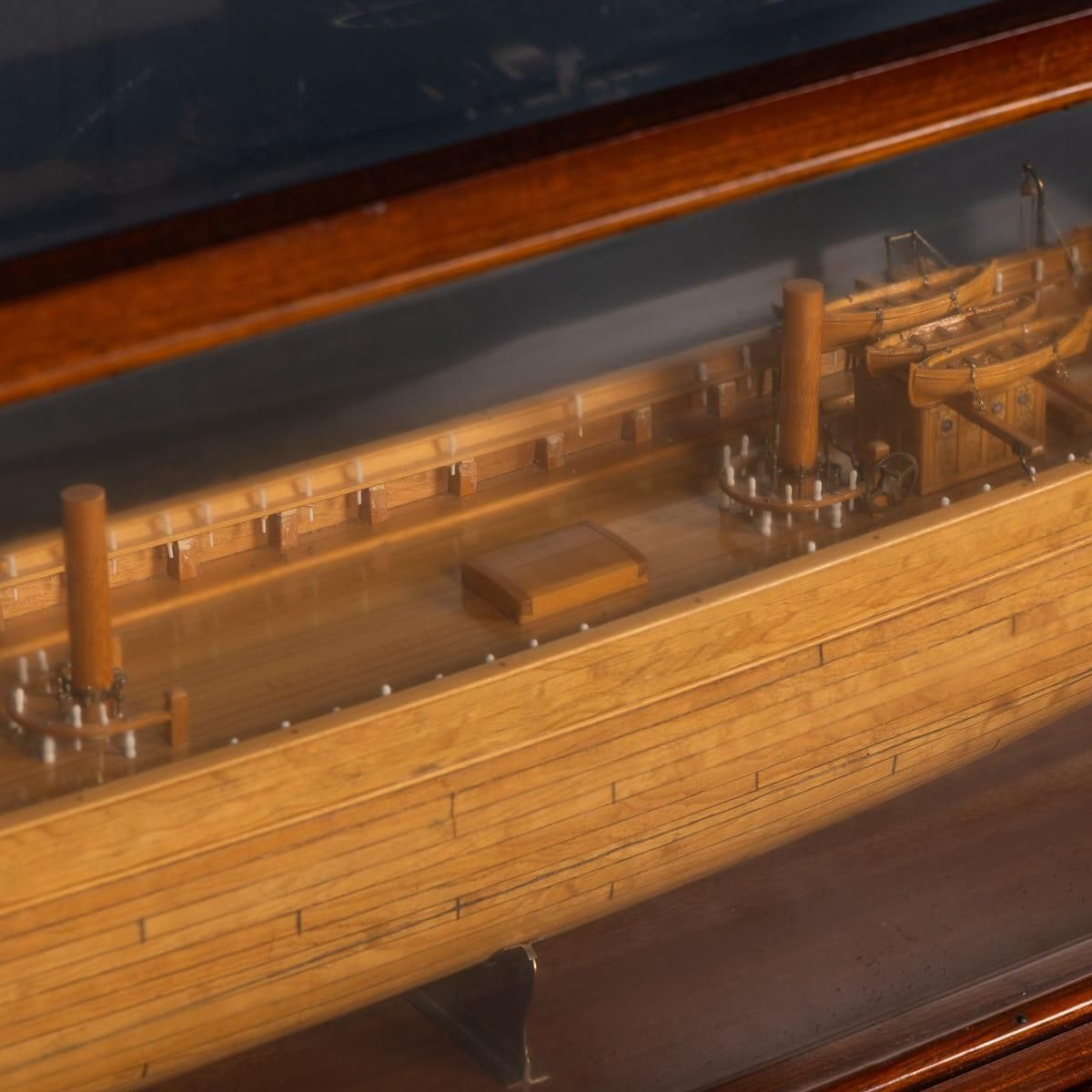 photo furniture 20thc Maritime Club House Cased Planked & Framed Ship Model By A. Kausen C.1934
