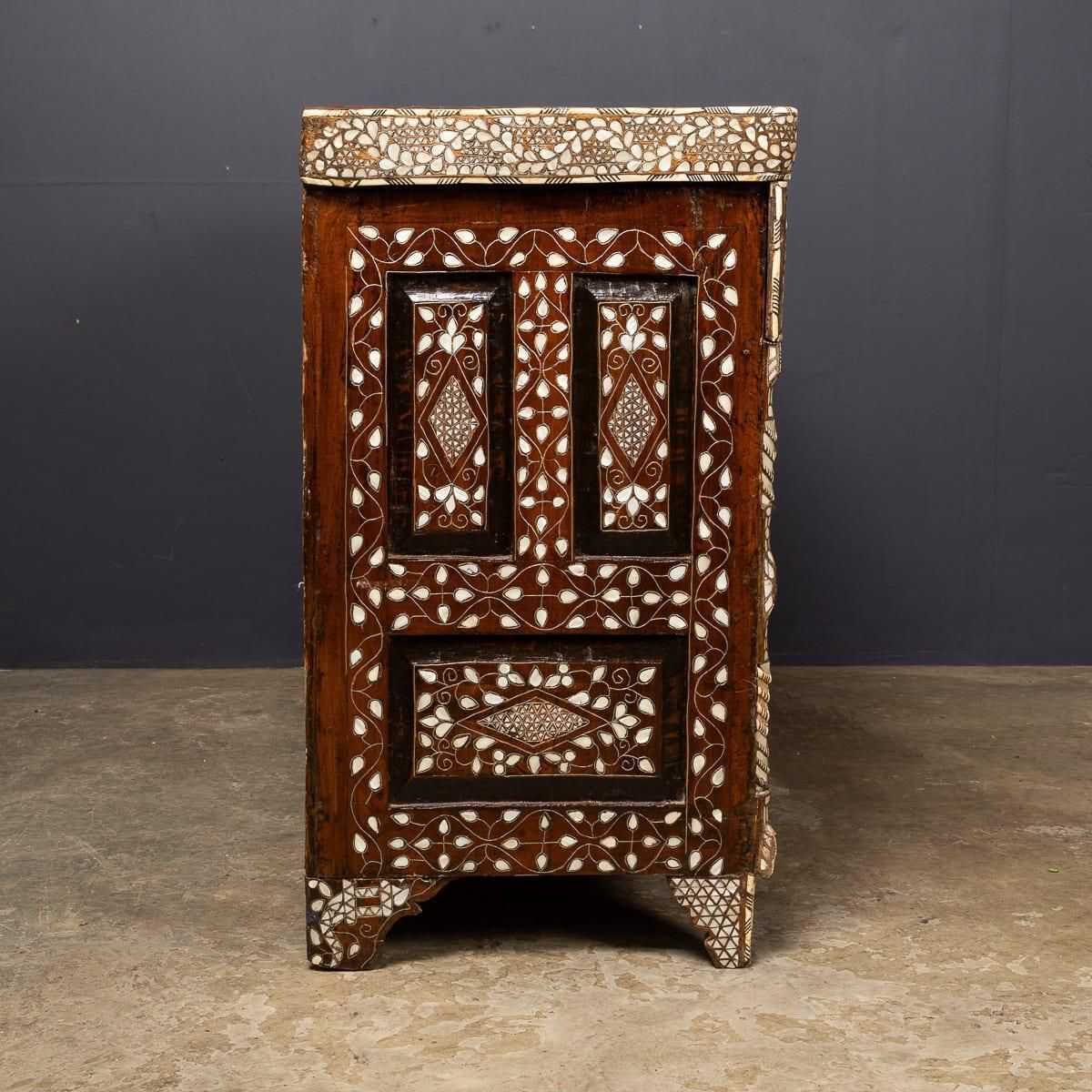 20thc Levantine Mother Of Pearl & Camel Bone Inlaid Chest Of Drawers C.1900 photo buy