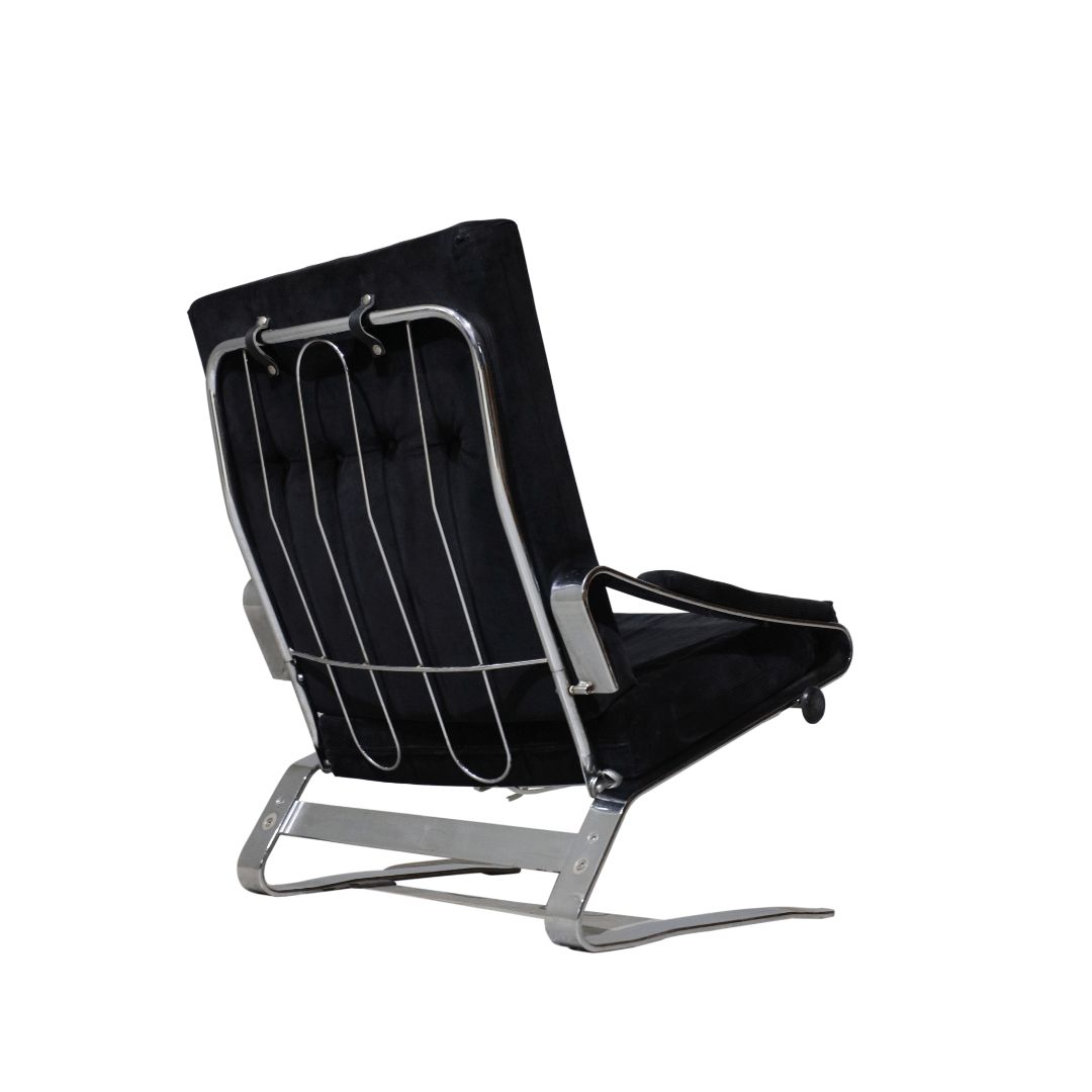 Nordic Armchair From The 1970s With Footrest. photo vintage