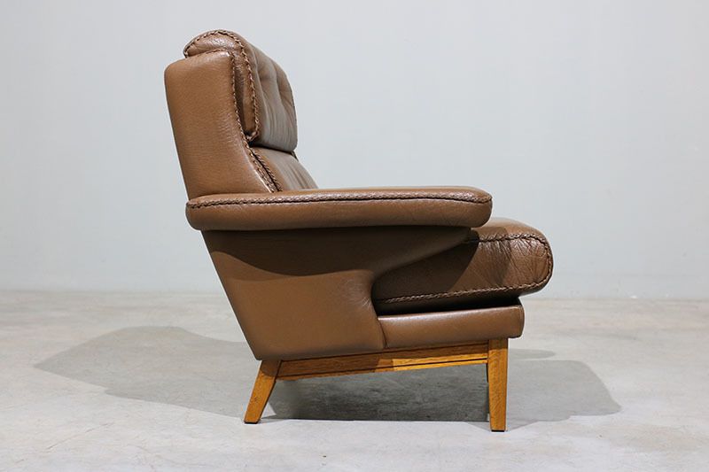 photo for sale Pair Of Leather Armchairs Attributed To Aage Christiansen
