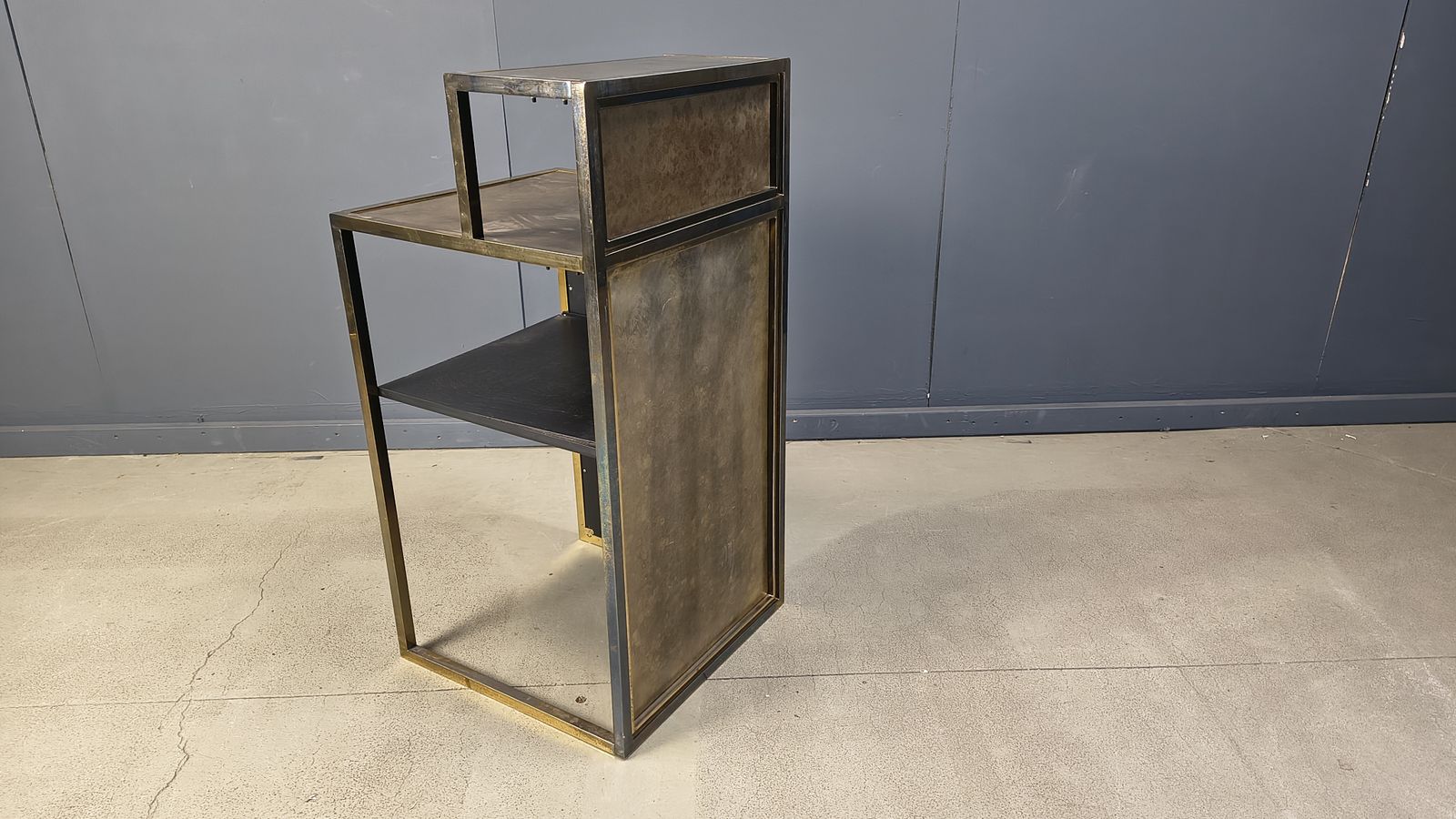 photo vinterior Vintage Brass Bar Counter By Belgochrom, 1970s