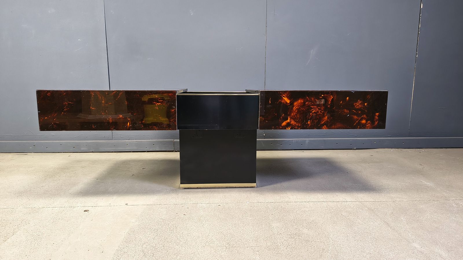 Vintage Hidden Bar Coffee Table By Eric Maville And Jean Claude Mahey, 1970s photo for sale