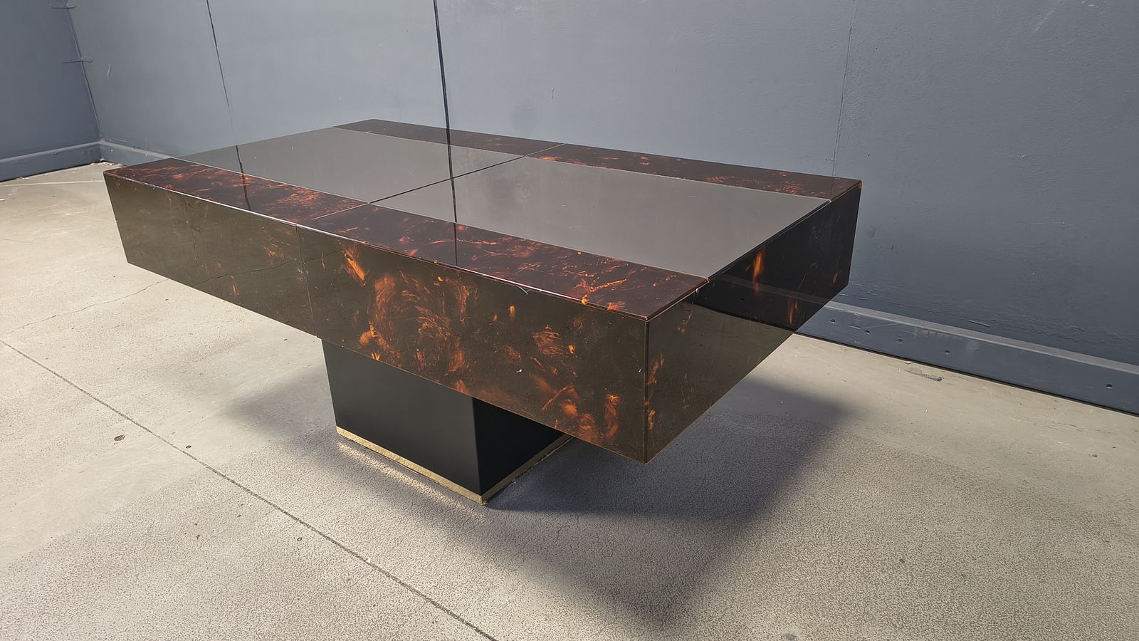 Vintage Hidden Bar Coffee Table By Eric Maville And Jean Claude Mahey, 1970s