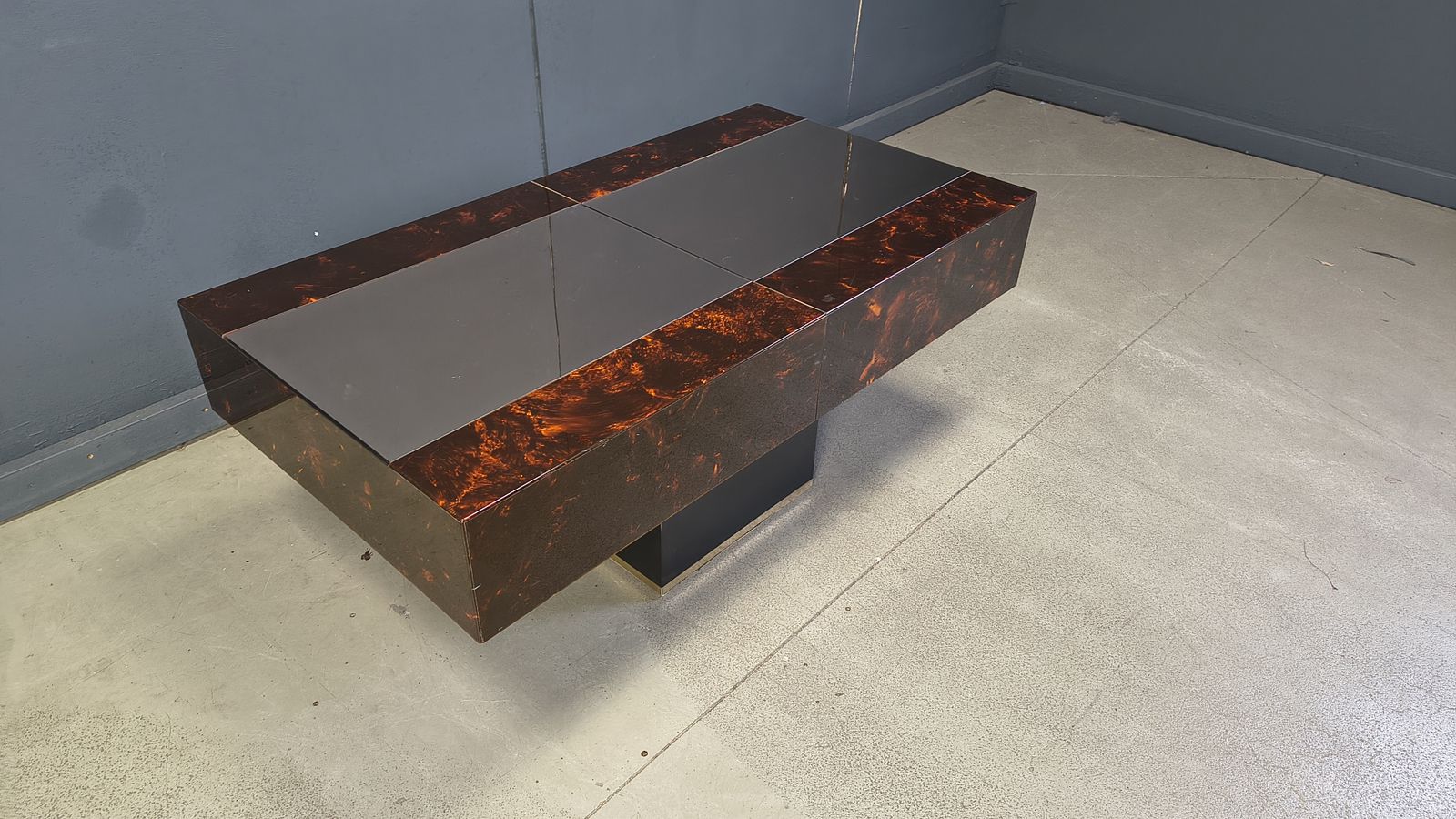 Vintage Hidden Bar Coffee Table By Eric Maville And Jean Claude Mahey, 1970s photo buy