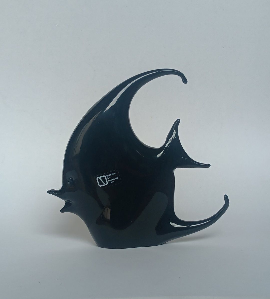 Black Murano Glass Fish Figure By Vincenzo Nason, 1970s photo Home Decor