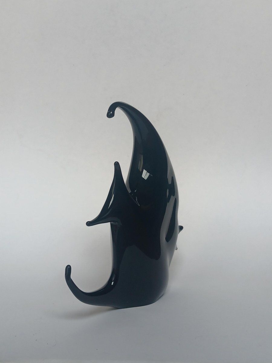 Black Murano Glass Fish Figure By Vincenzo Nason, 1970s photo vinterior