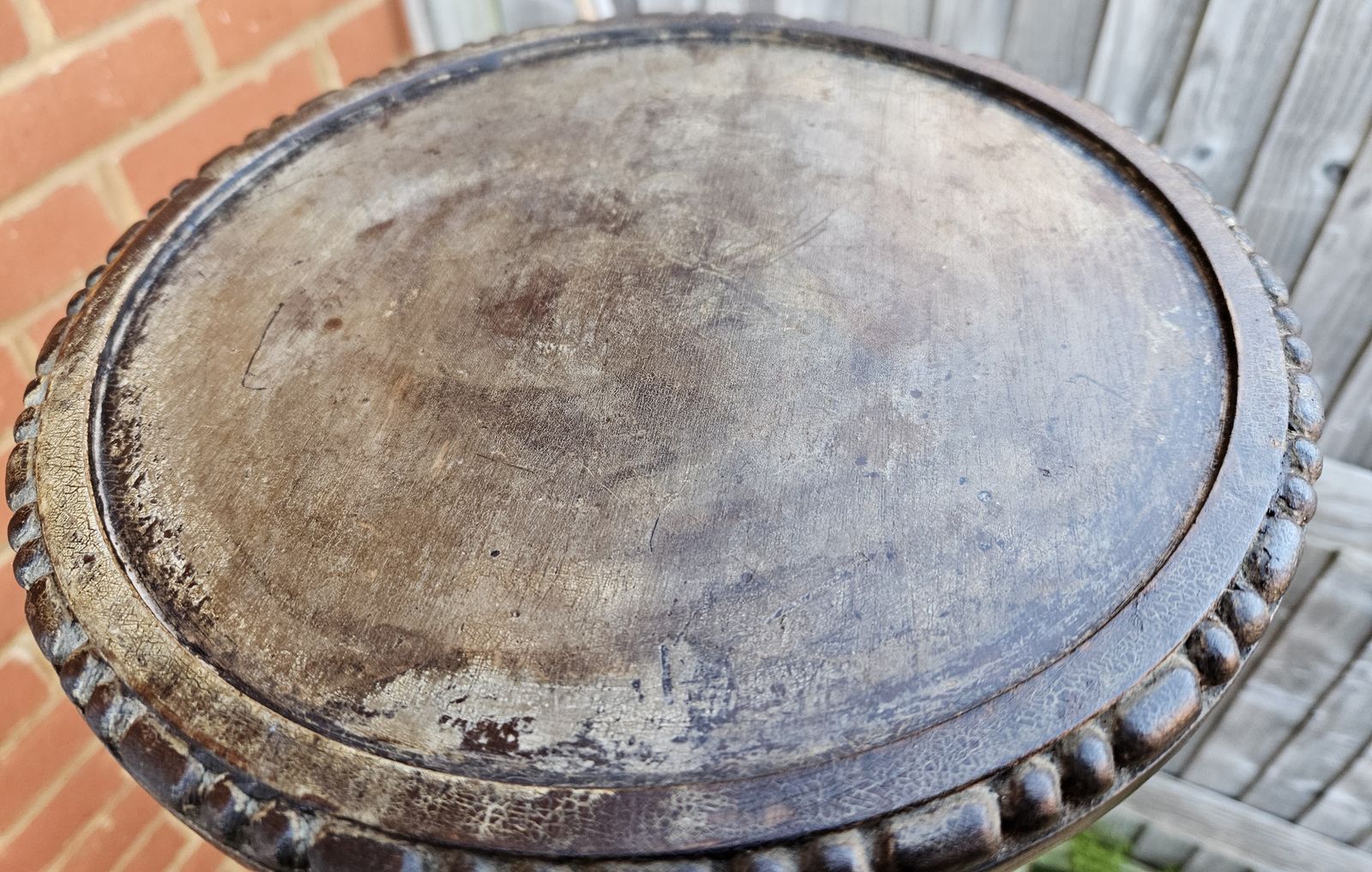 Antique Large/Tall Wood Carved  Plant Stand Table Display H 156cm photo 180.0
