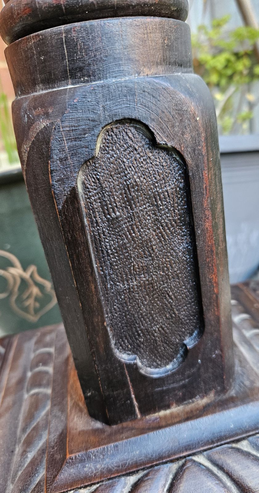 Home Decor Antique Large/Tall Wood Carved  Plant Stand Table Display H 156cm photo