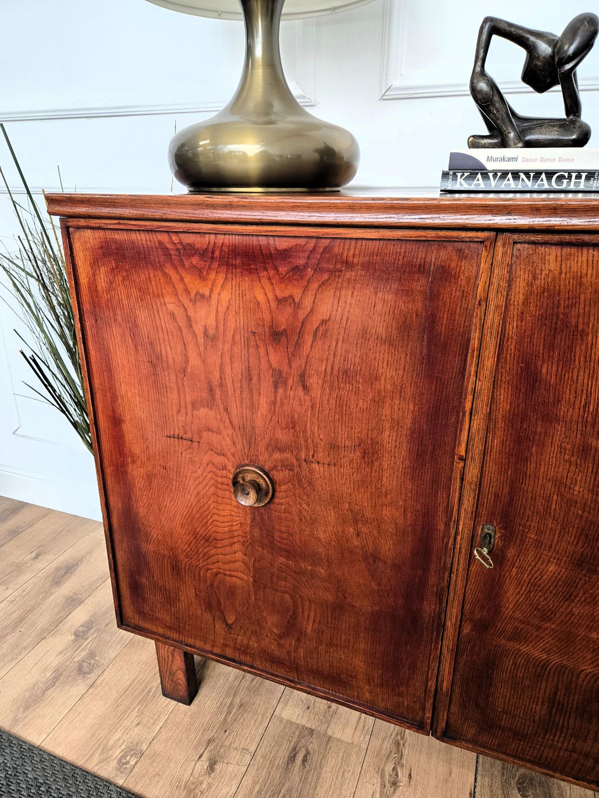 1970s Mid Century Modern Art Deco Italian Wooden Sideboard Credenza Cabinet photo buy