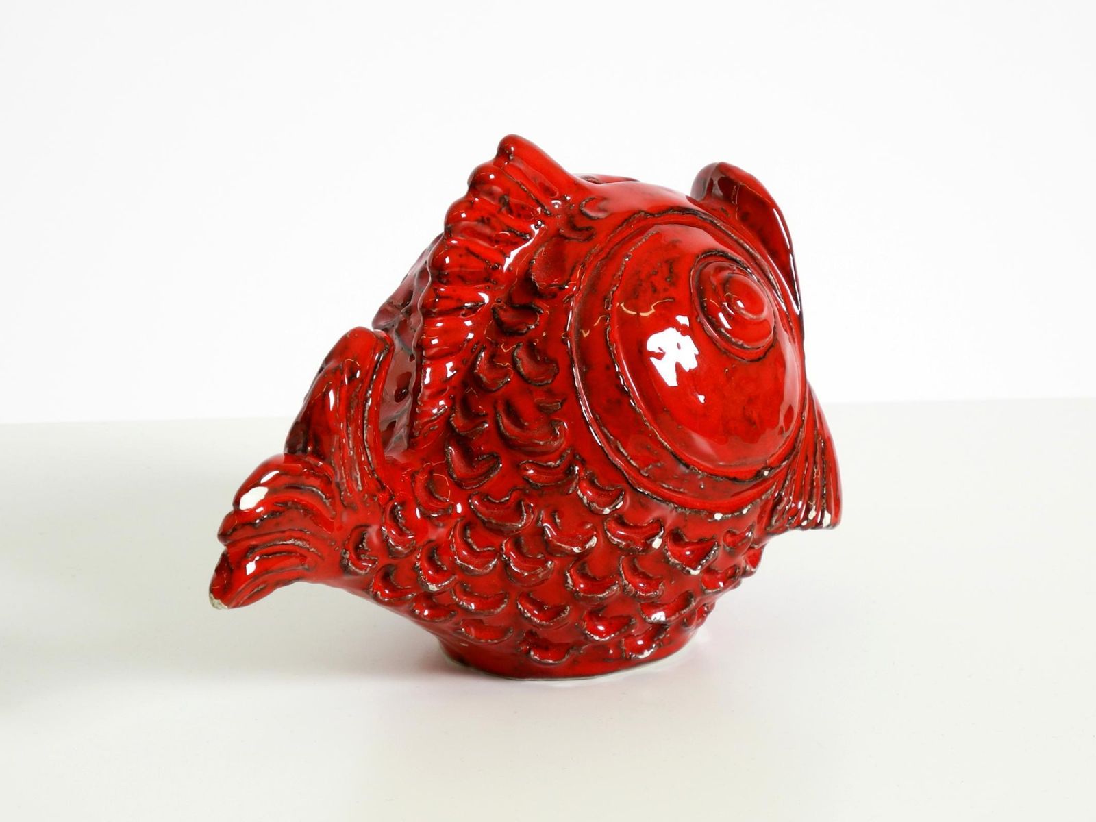 Beautiful 1960s Ceramic Fish Money Box By Aldo Londi For Bitossi Italy photo vintage