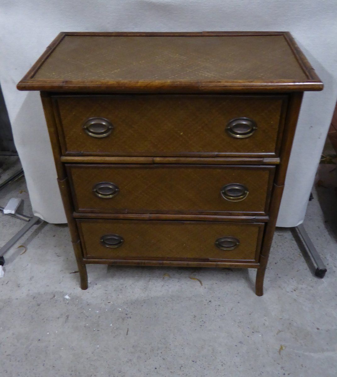 Vintage Wicker Cabinet From Becara, Spain, 1980s photo for sale