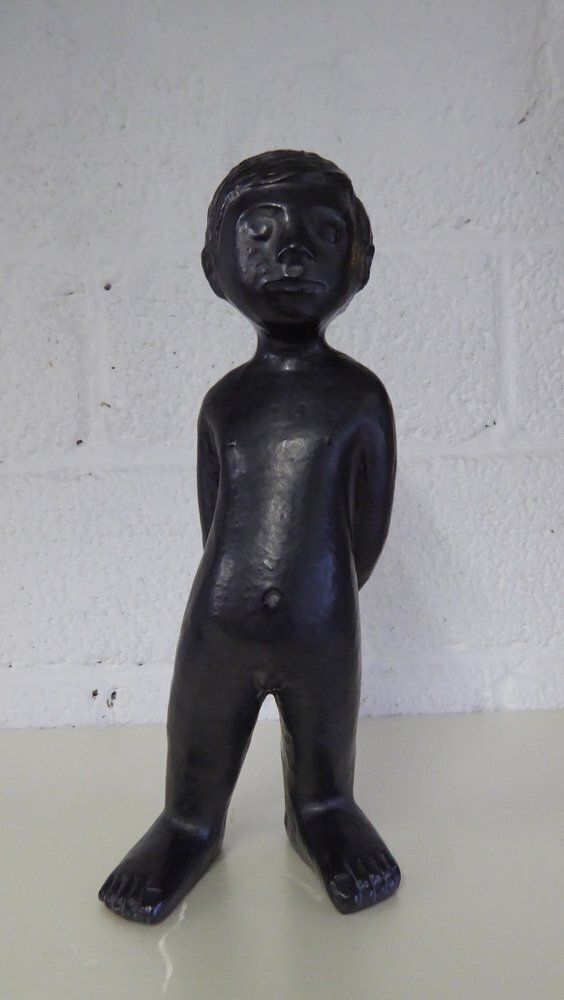 Ceramic Boy Sculpture Attributed To Elie Van Damme For Perignem, 1960s