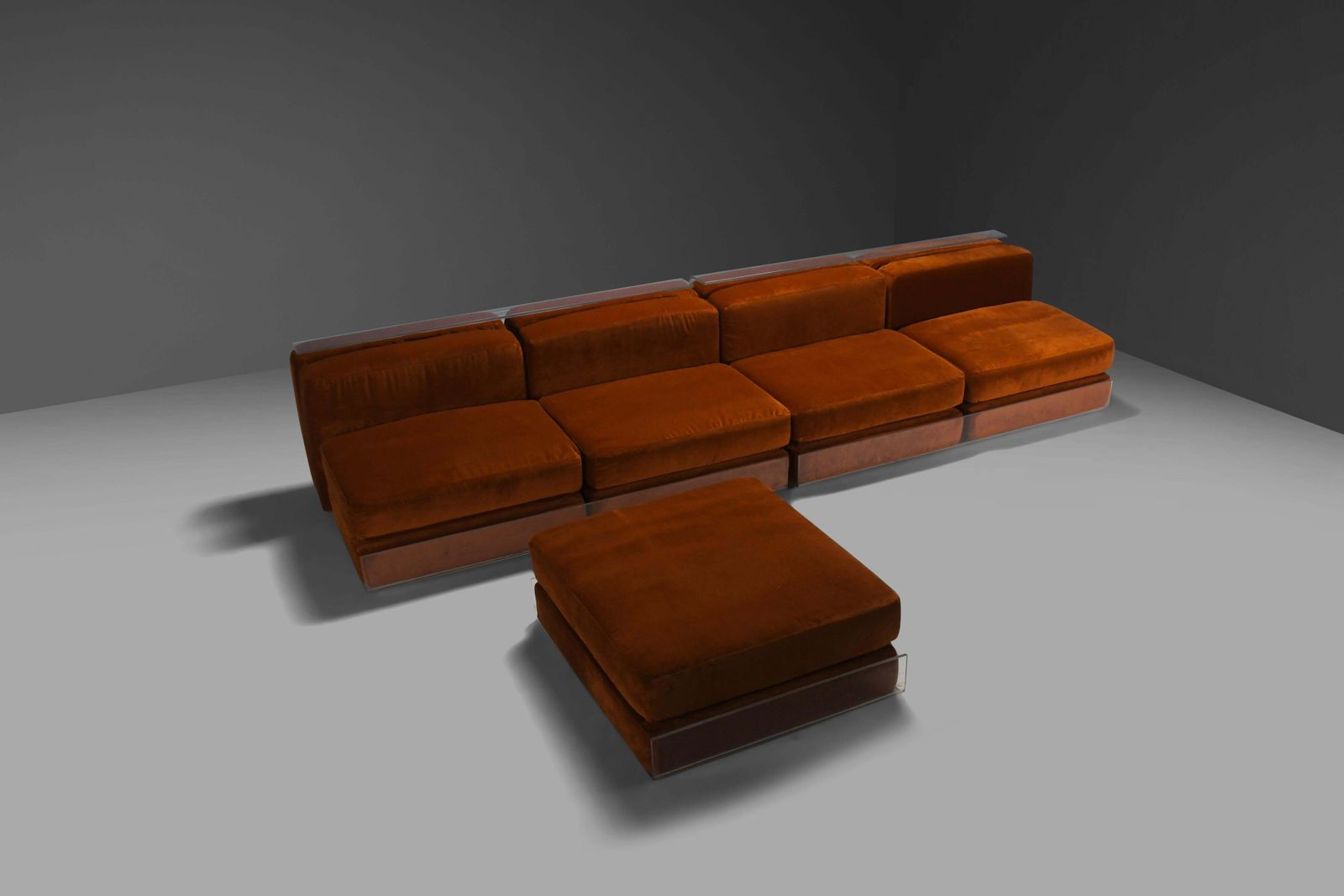 photo vinterior Rare Lucite Sectional Sofa By Roberto Monsani For Acerbis, Italy 1975