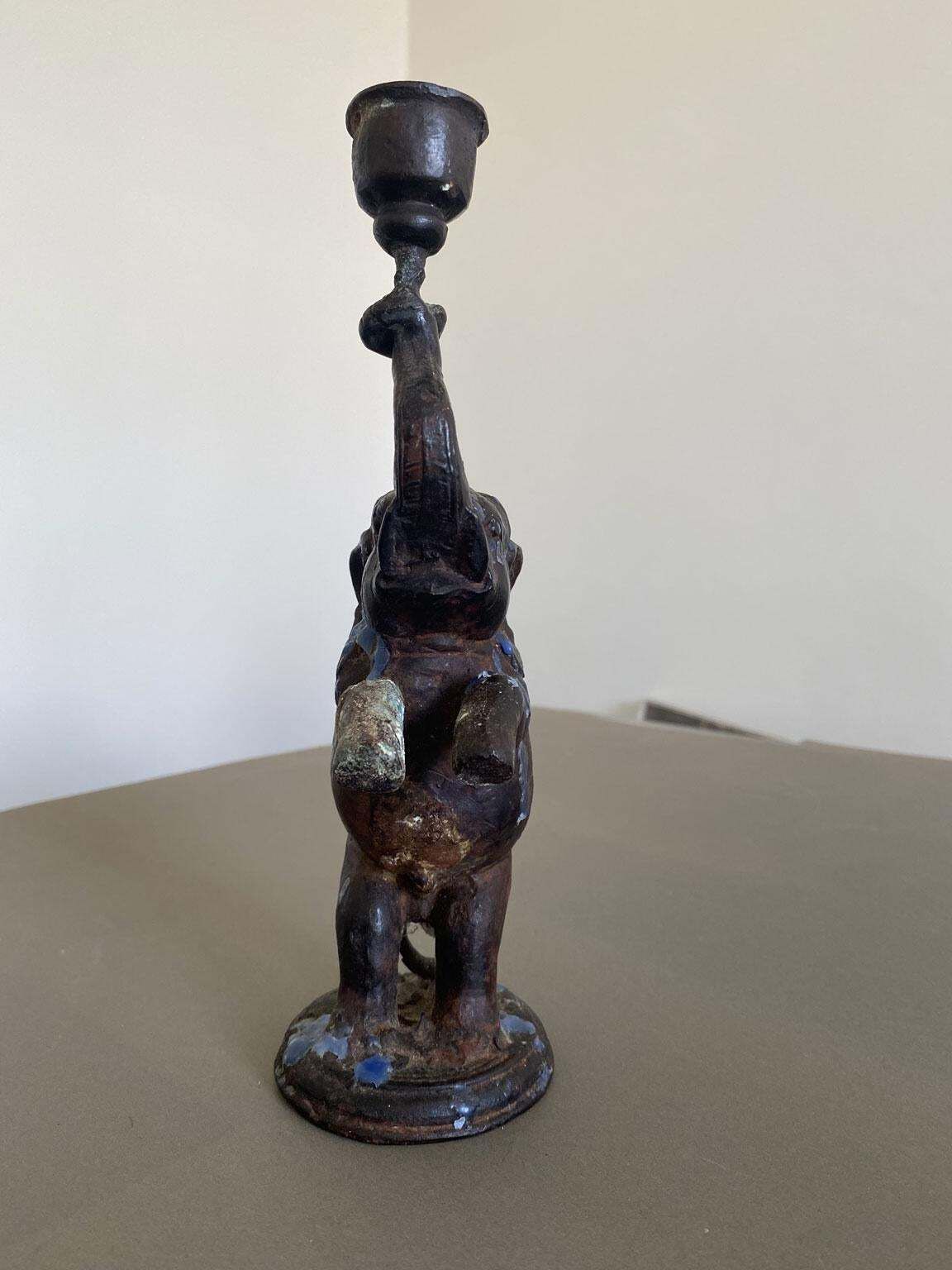 Antique Bronze Elephant Candle Holder, Eastern Origin, Circa 1890 photo buy