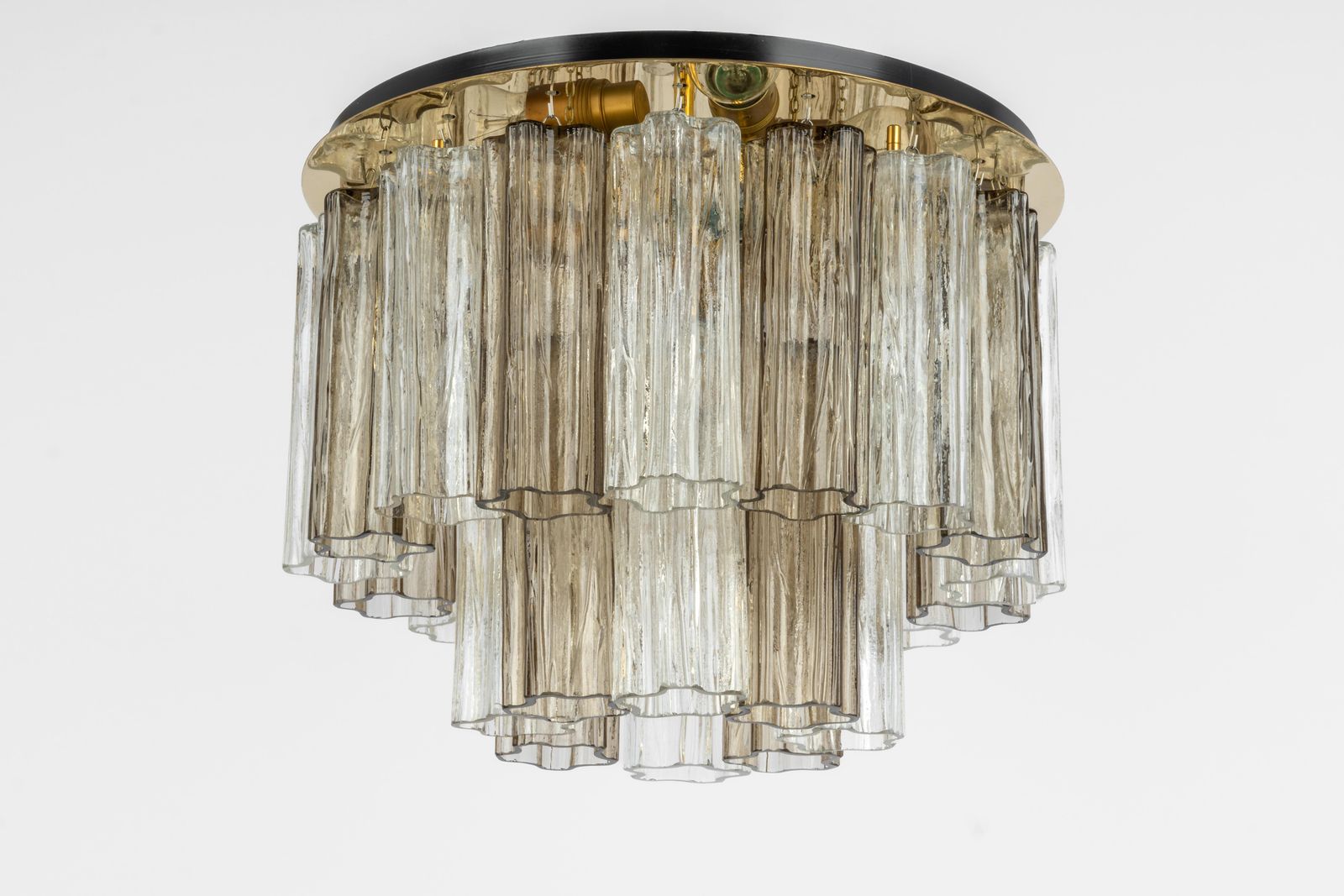 1 Of 2 Tronchi Murano Glass Flush Mount Light By Venini For Kalmar, Austria, 60s photo furniture