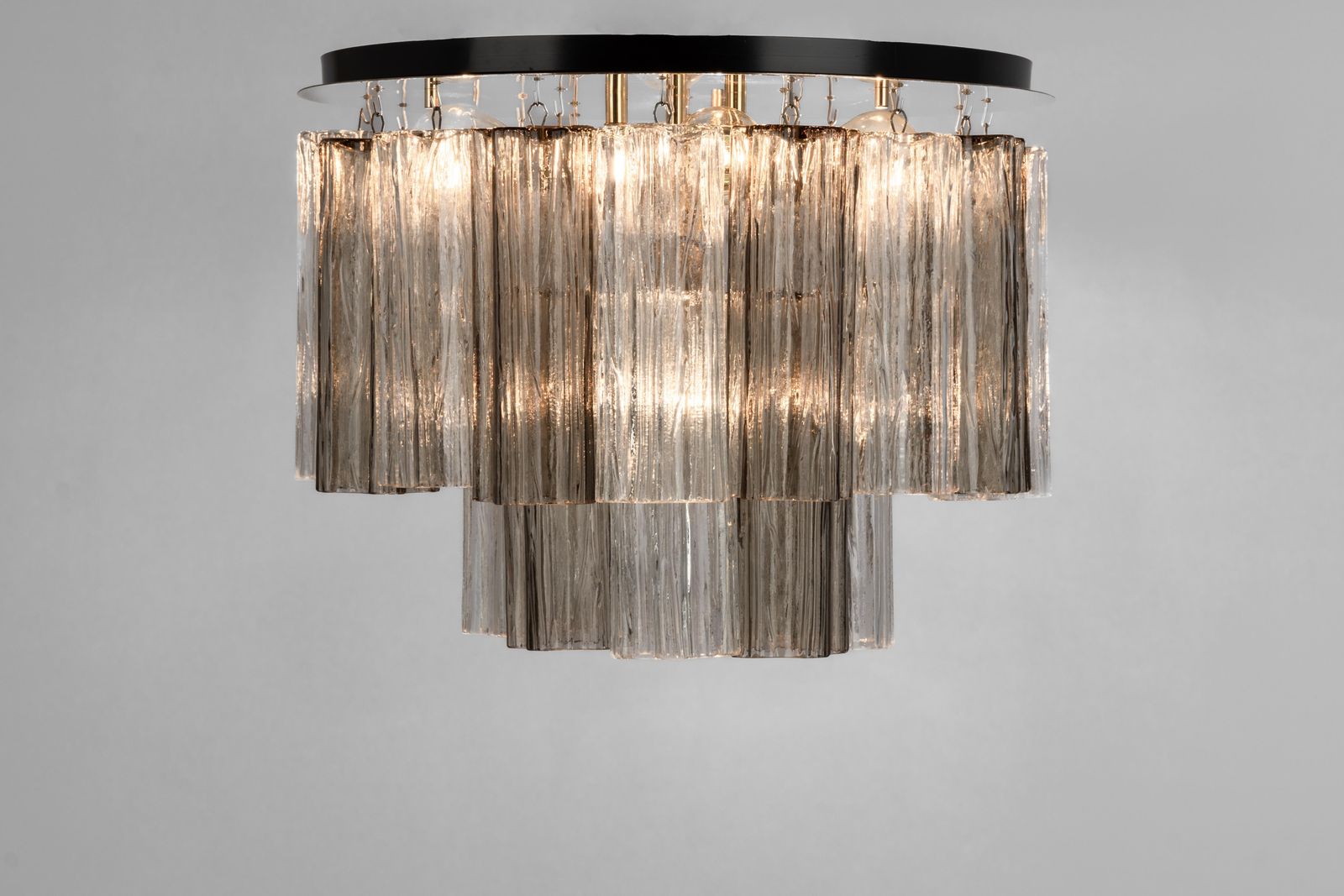 1 Of 2 Tronchi Murano Glass Flush Mount Light By Venini For Kalmar, Austria, 60s photo 2160.0