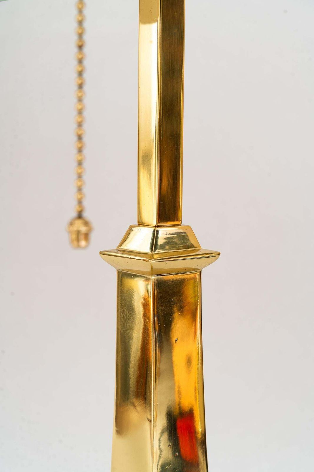 photo for sale Art Deco Banker Lamp With Original Glass Shade Around 1920s
