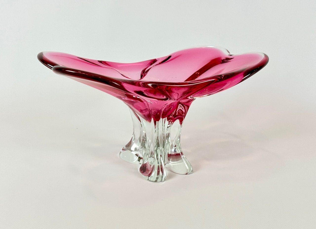 Art Glass Bowl By Josef Hospodka For Chribska Sklarna, 1960s photo vintage