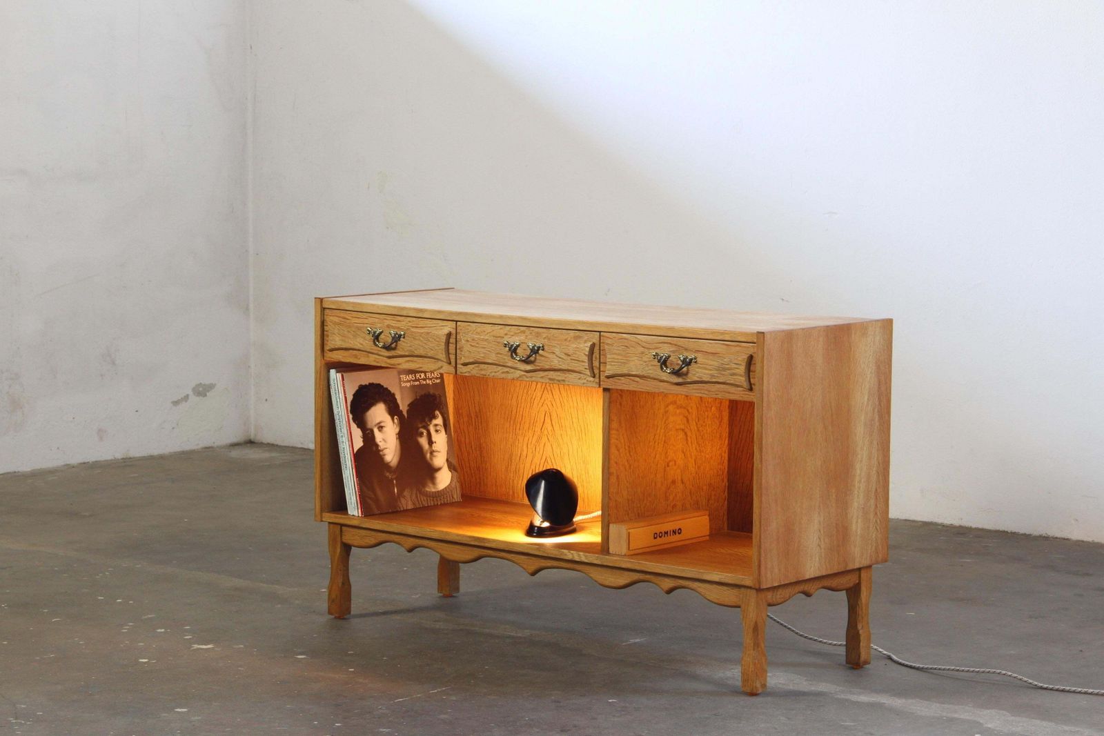 Vintage 1960s Danish Brutalist Oak Sideboard, In The Style Of Henning Kjærnulf photo furniture