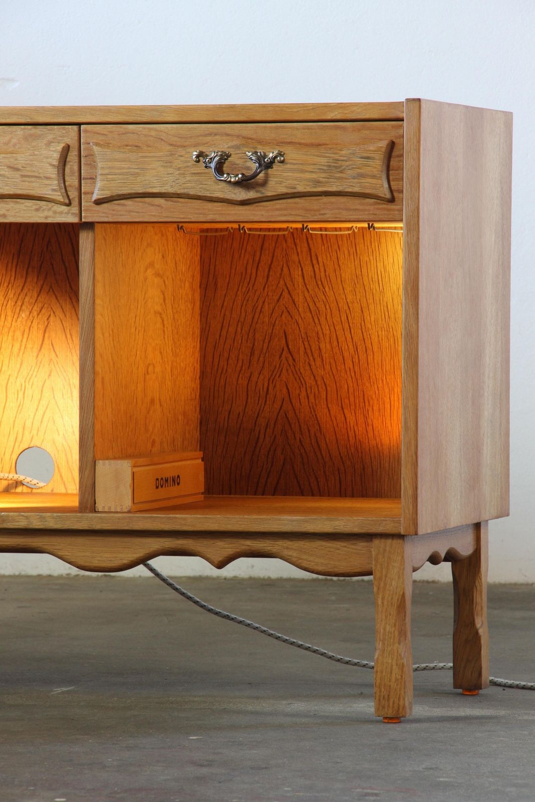 photo buy Vintage 1960s Danish Brutalist Oak Sideboard, In The Style Of Henning Kjærnulf