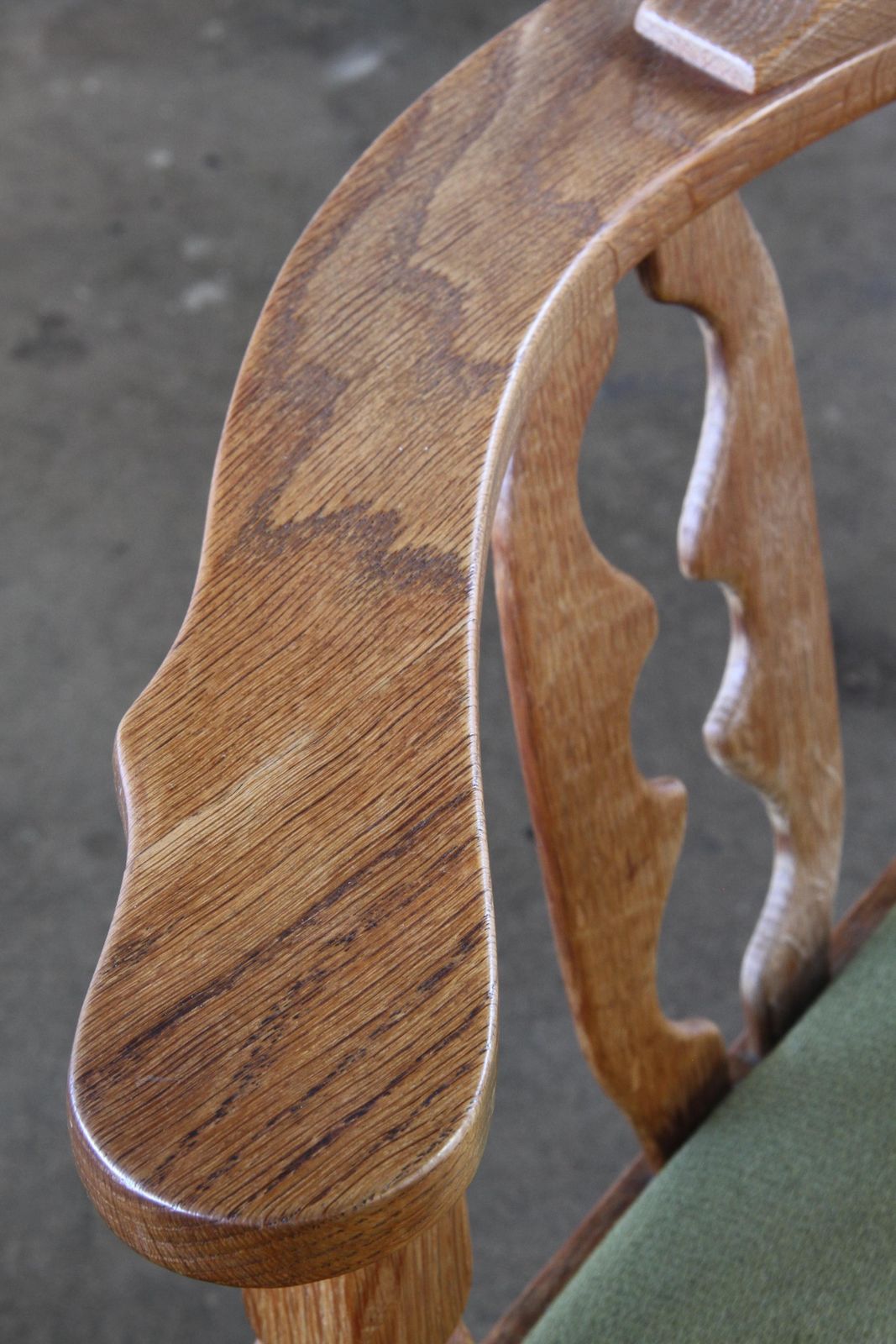 Vintage Danish 1960s Henning Kjærnulf Oak Corner Chair, Razorblade Back Splats photo vintage