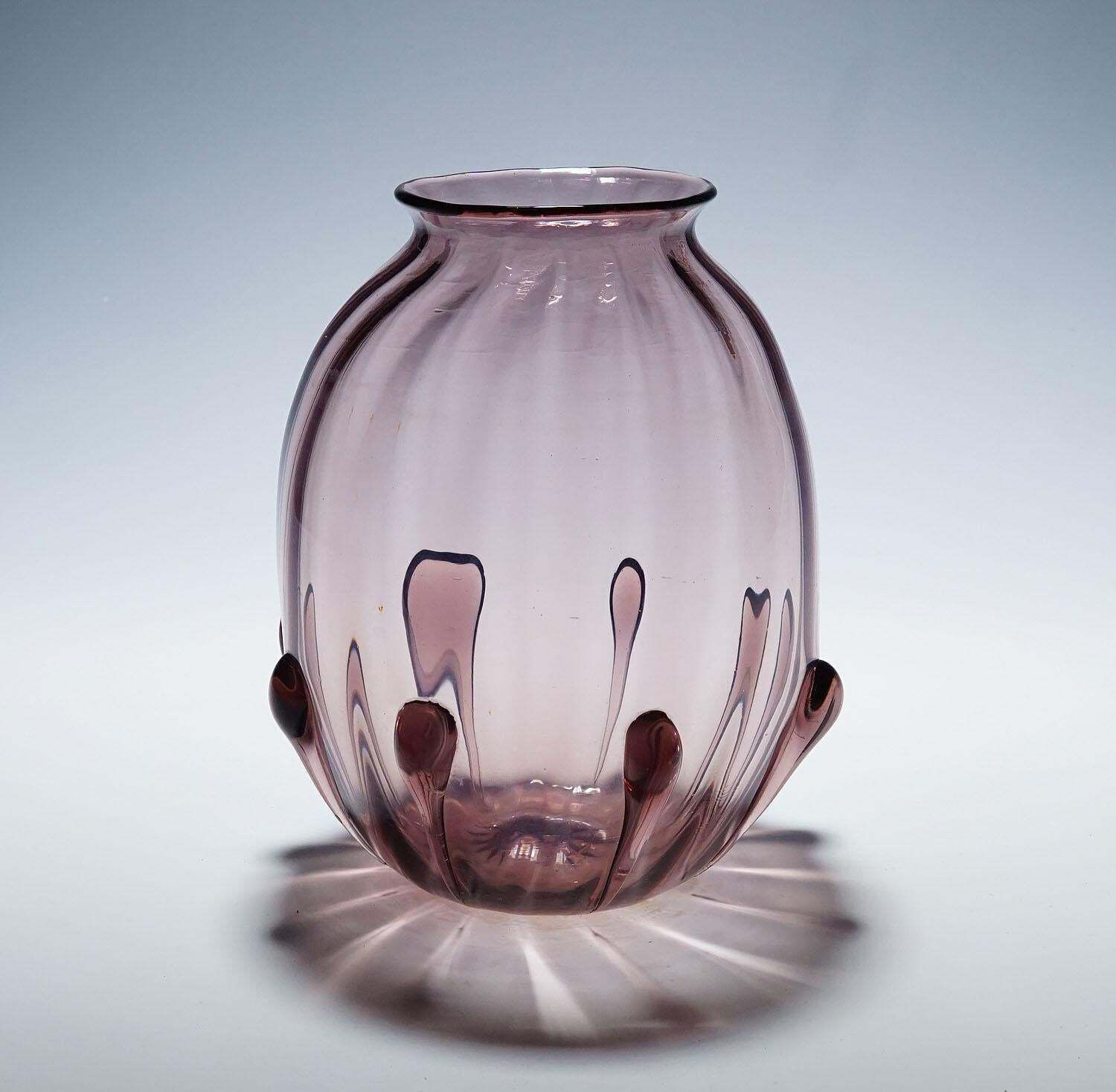 Vetro Soffiato Glass Vase By Vittorio Zecchin For Venini Murano 1924 photo for sale