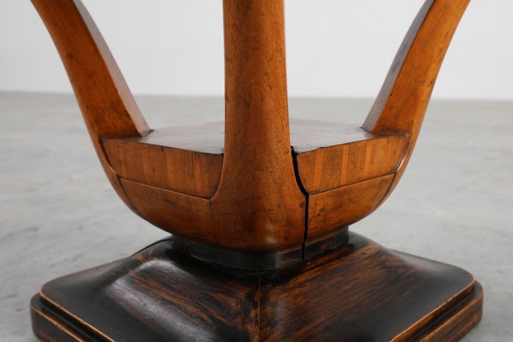 Art Deco Walnut Stool With Fabric, Italy, 1920s photo 2074.0