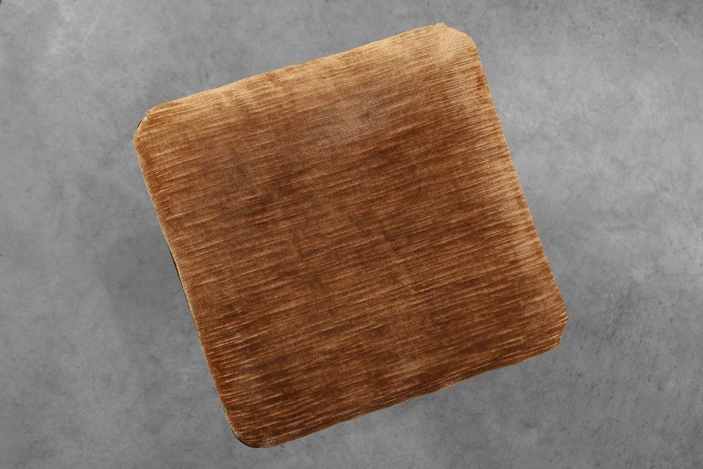 Art Deco Walnut Stool With Fabric, Italy, 1920s photo vintage