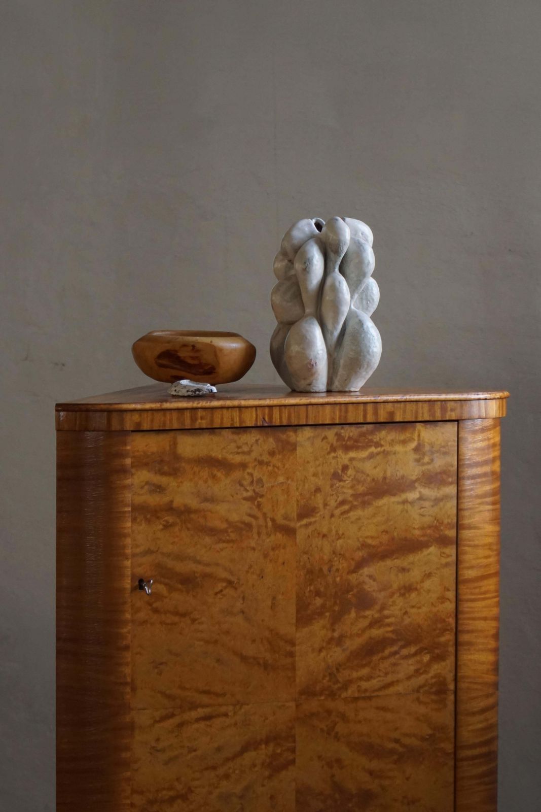 Early 20th Century, Swedish Modern Bar Cabinet In Birch By H. Westlund, 1930s photo for sale