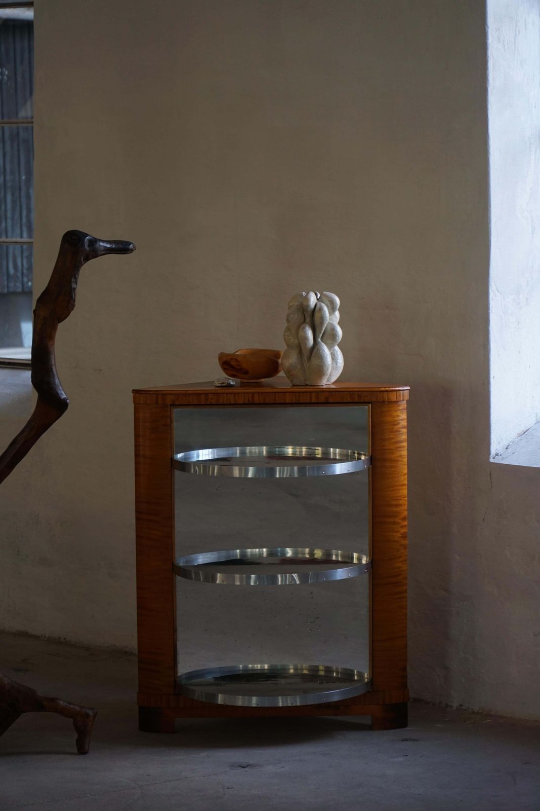 Early 20th Century, Swedish Modern Bar Cabinet In Birch By H. Westlund, 1930s photo vinterior