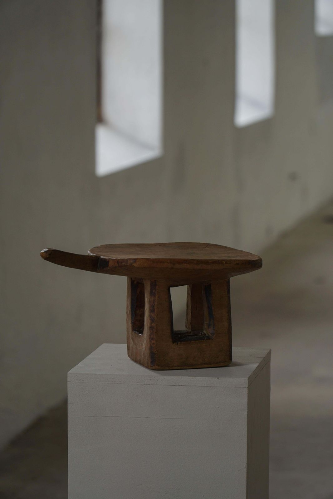 Mid 20th Century, Hand Carved Wooden Lobi Stool, Burkina Faso, Africa photo vintage