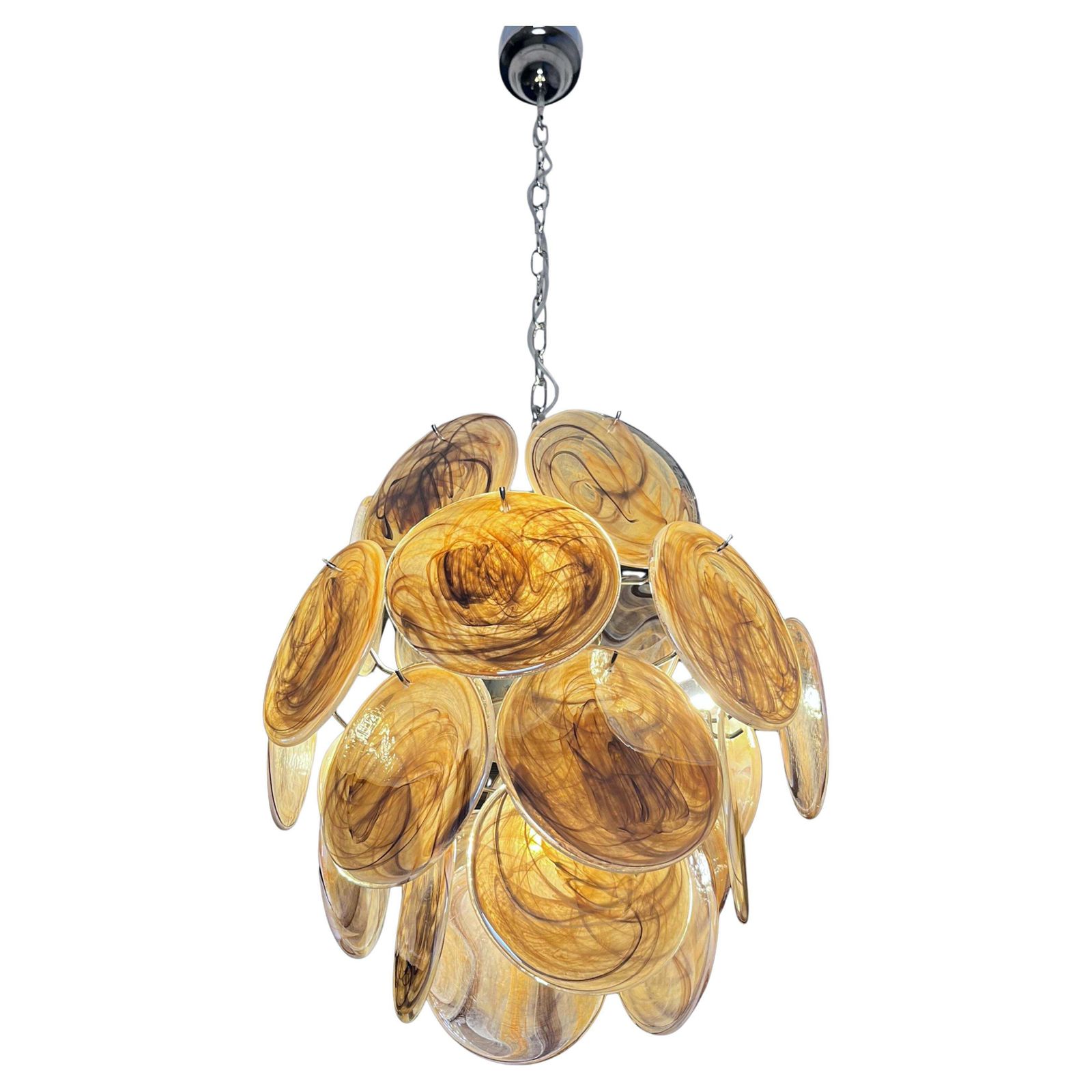 1970s Pair Beautiful Vintage Italian Murano Chandeliers photo vinterior