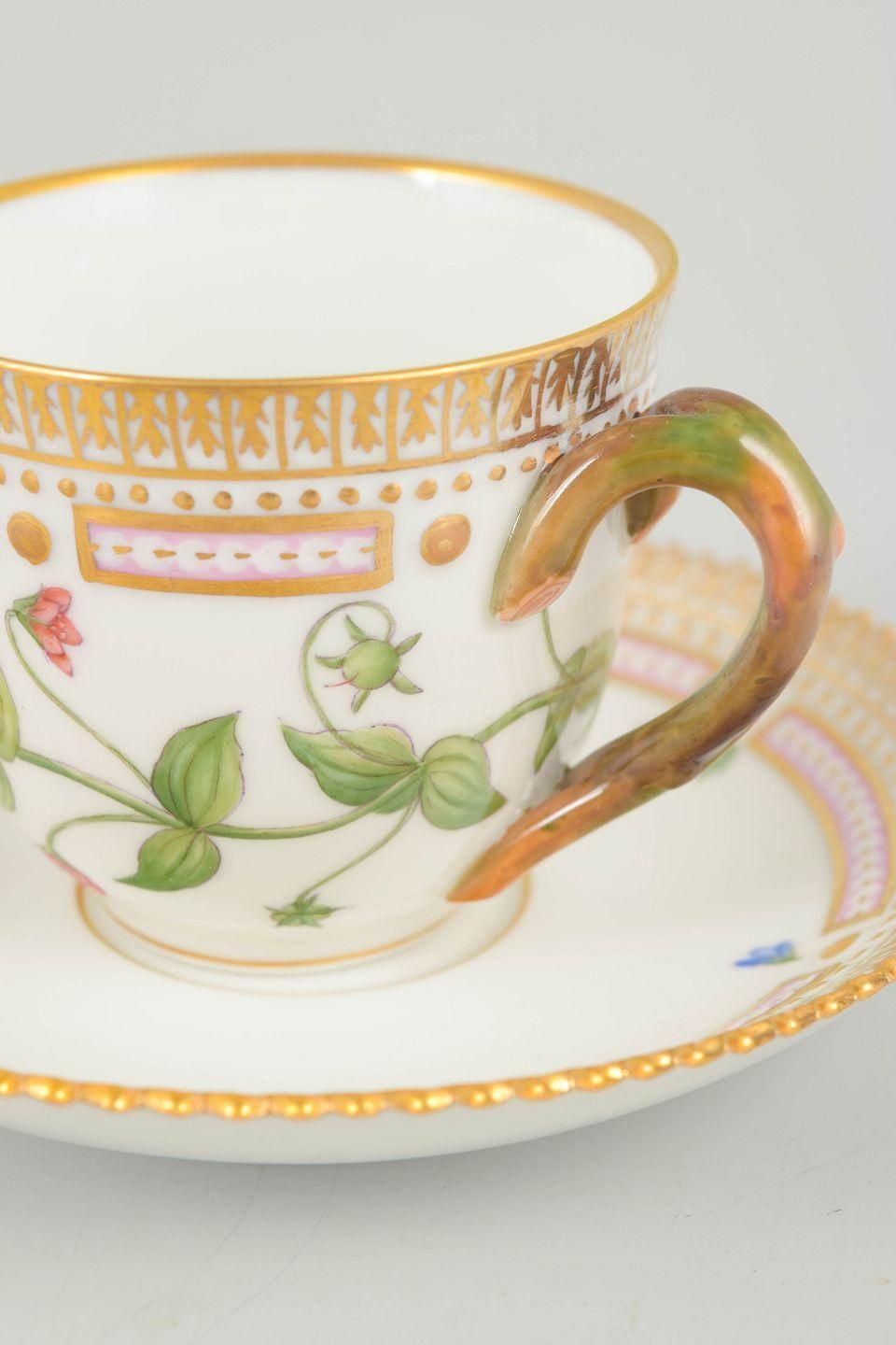 Royal Copenhagen. Flora Danica Demitasse Cup With Saucer In Porcelain. 1960s photo for sale