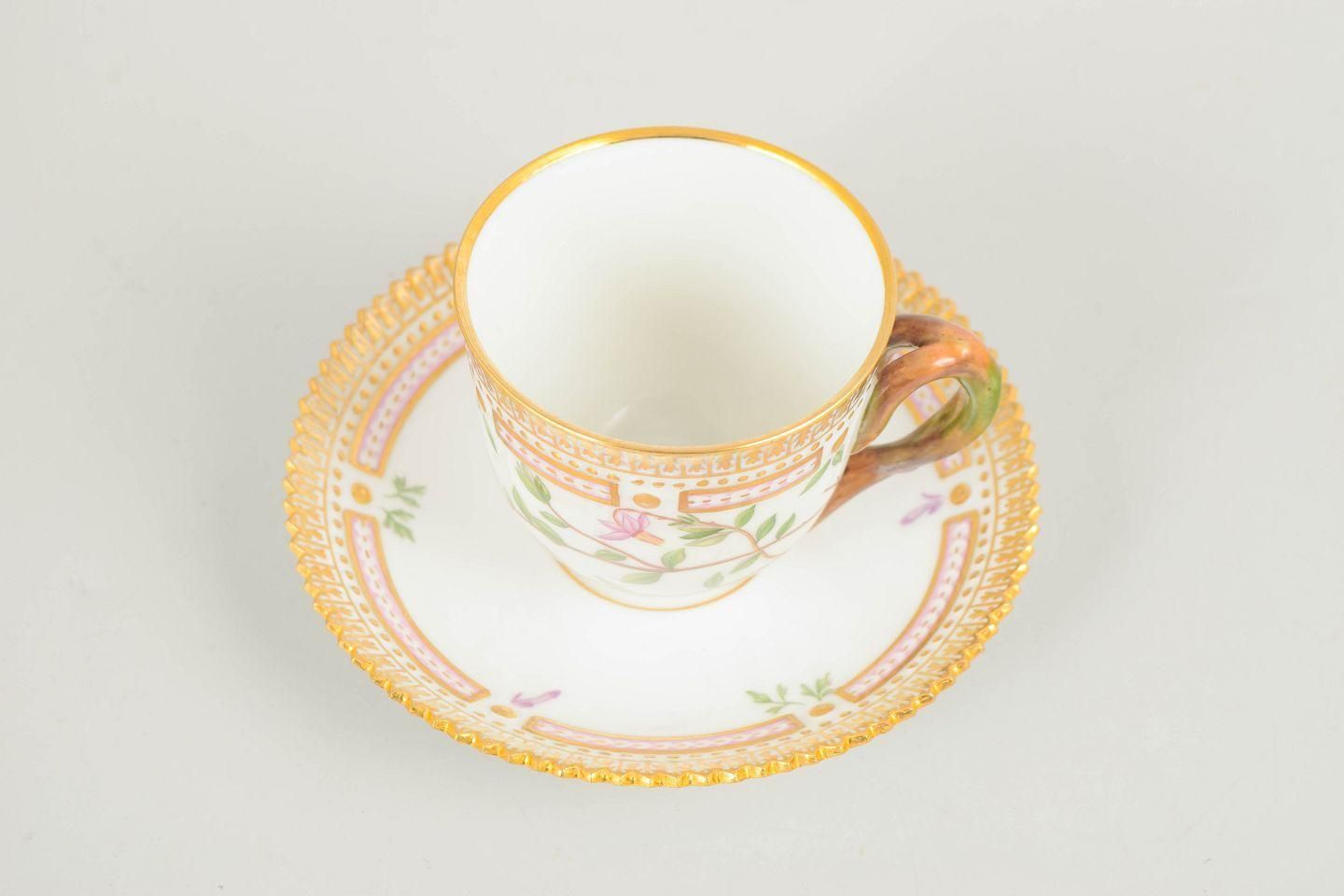 Royal Copenhagen. Flora Danica Demitasse Cup With Saucer In Porcelain. 1960s photo furniture