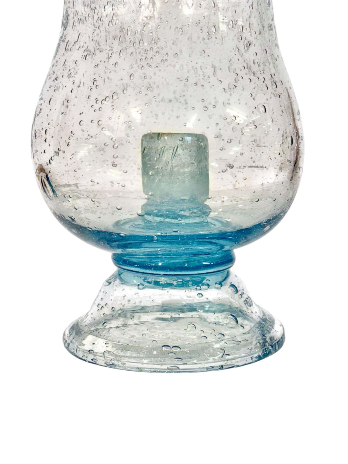 photo furniture Pair Of French Biot Bubble Glass Hurricane Candle Holders