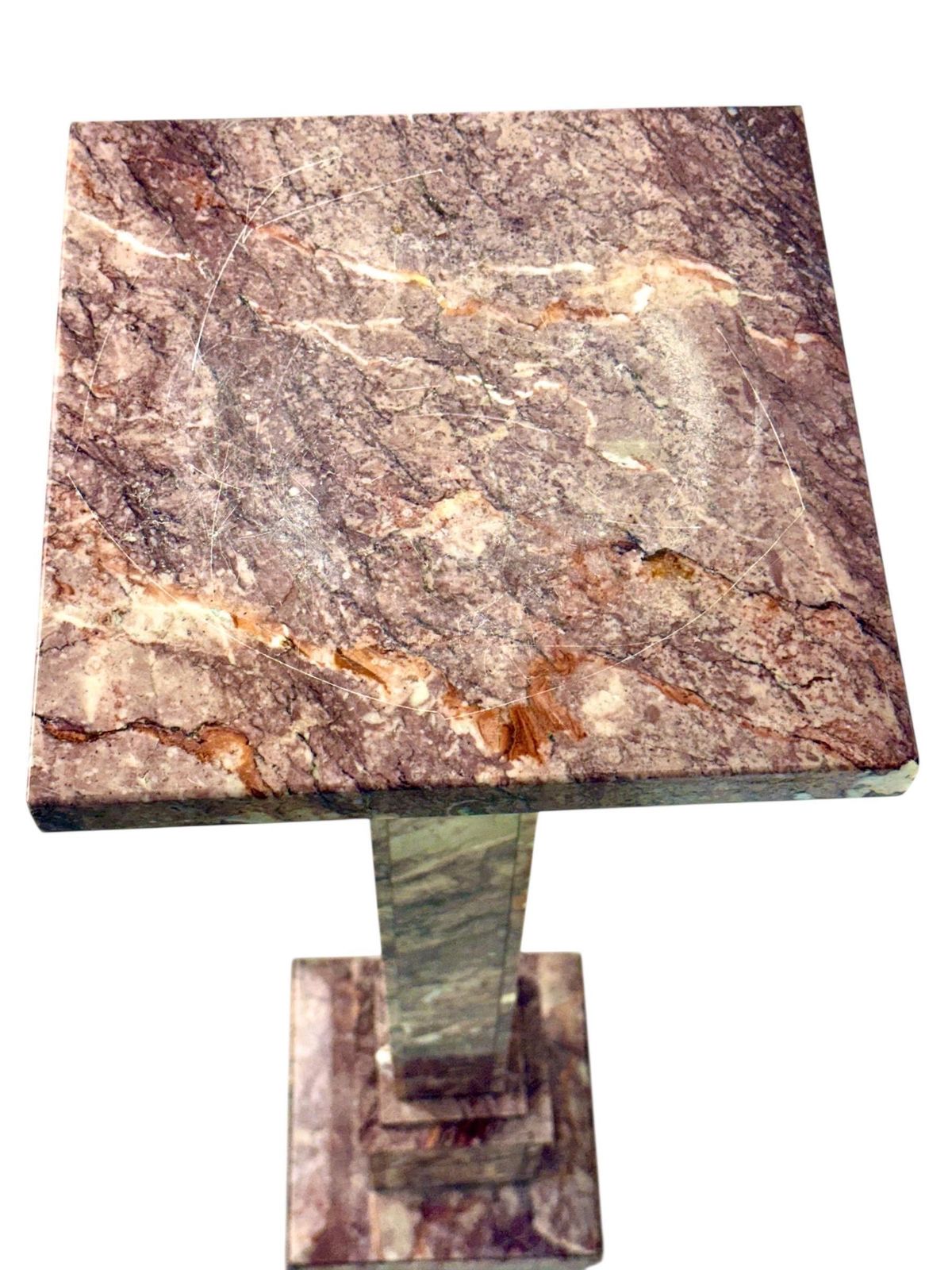 French Breccia Marble Pedestal Column, Early 20th Century photo Home Decor