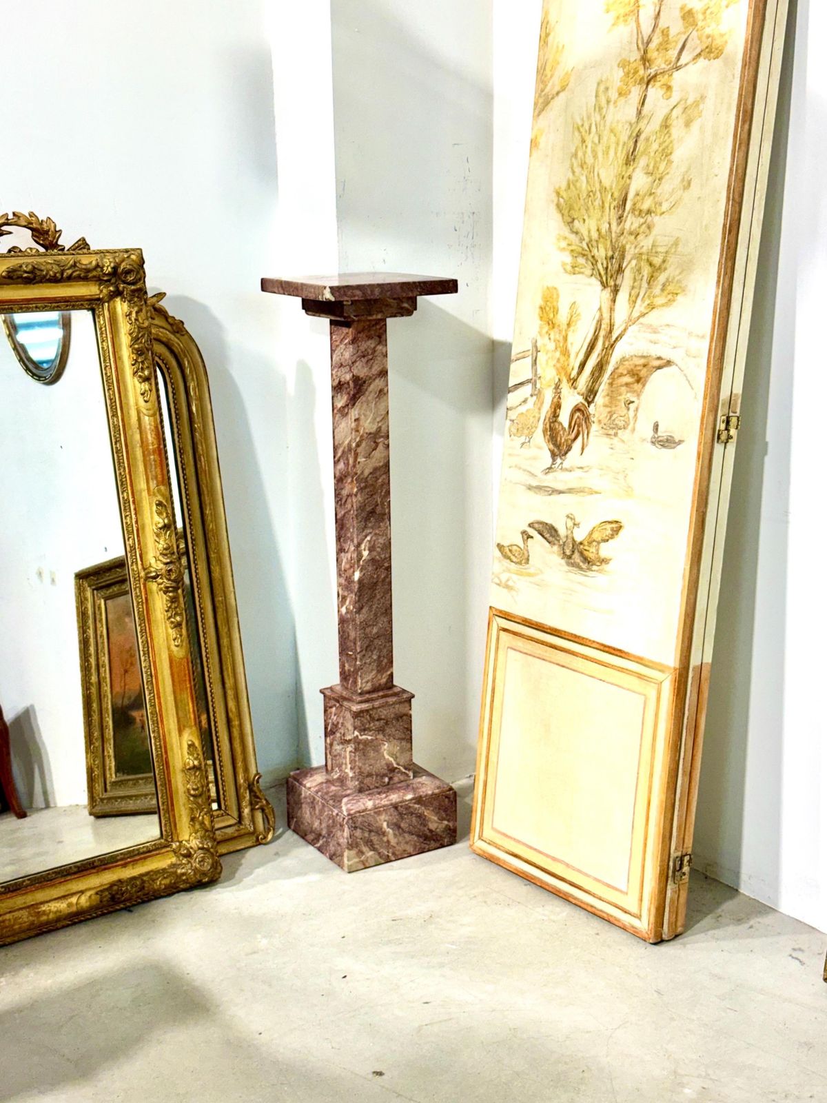 French Breccia Marble Pedestal Column, Early 20th Century photo buy