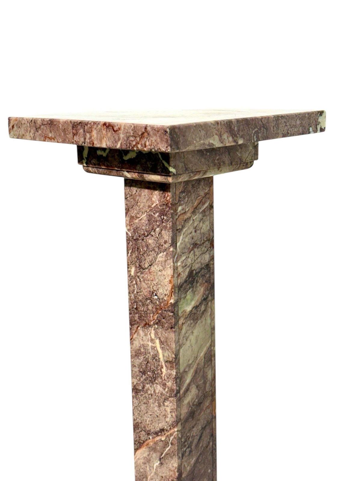 French Breccia Marble Pedestal Column, Early 20th Century photo vintage