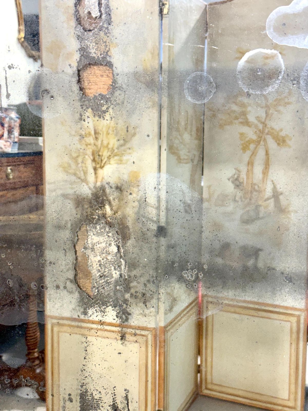 19th Century French Giltwood Mirror With Original Mercury Glass photo buy