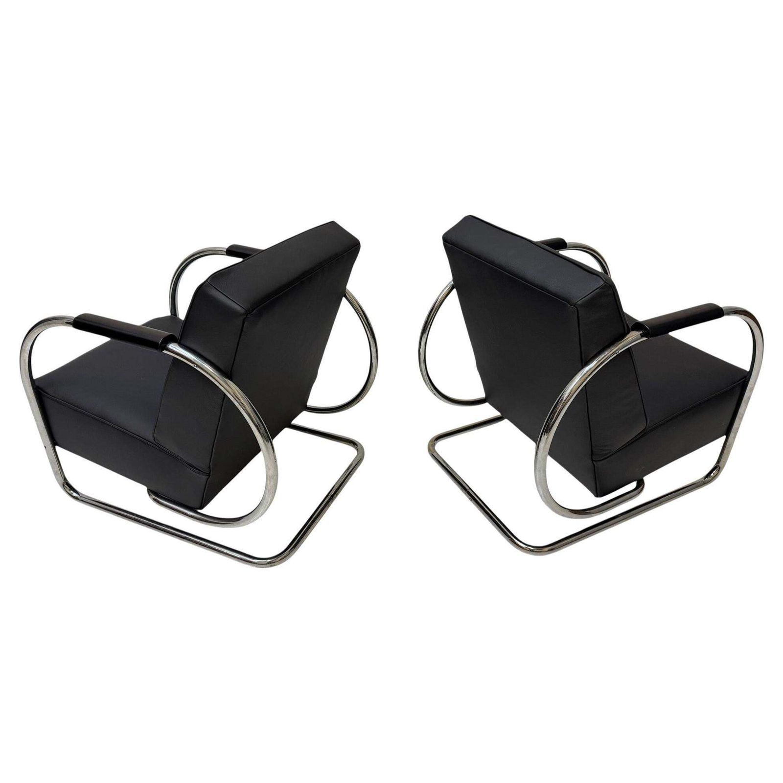 Art Deco Modernist Bauhaus Tubular Steel Lounge Chairs By Frits Kuyken, 1936