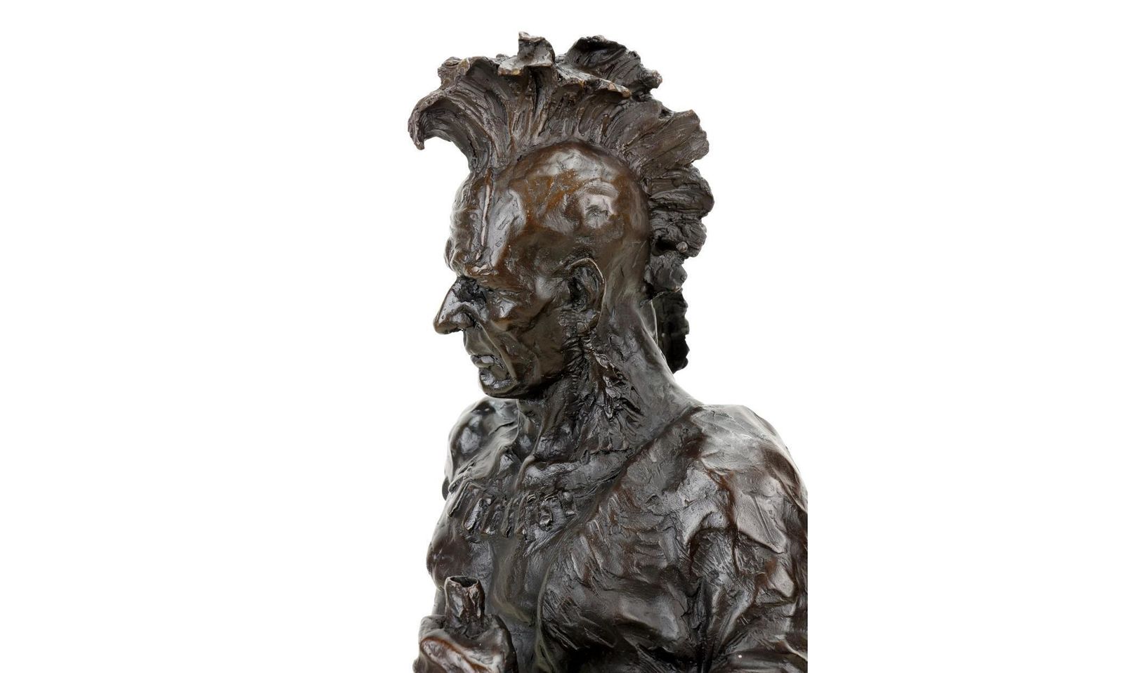 photo for sale Indian Sculpture In Patinated Bronze, Western Style, 20th Century