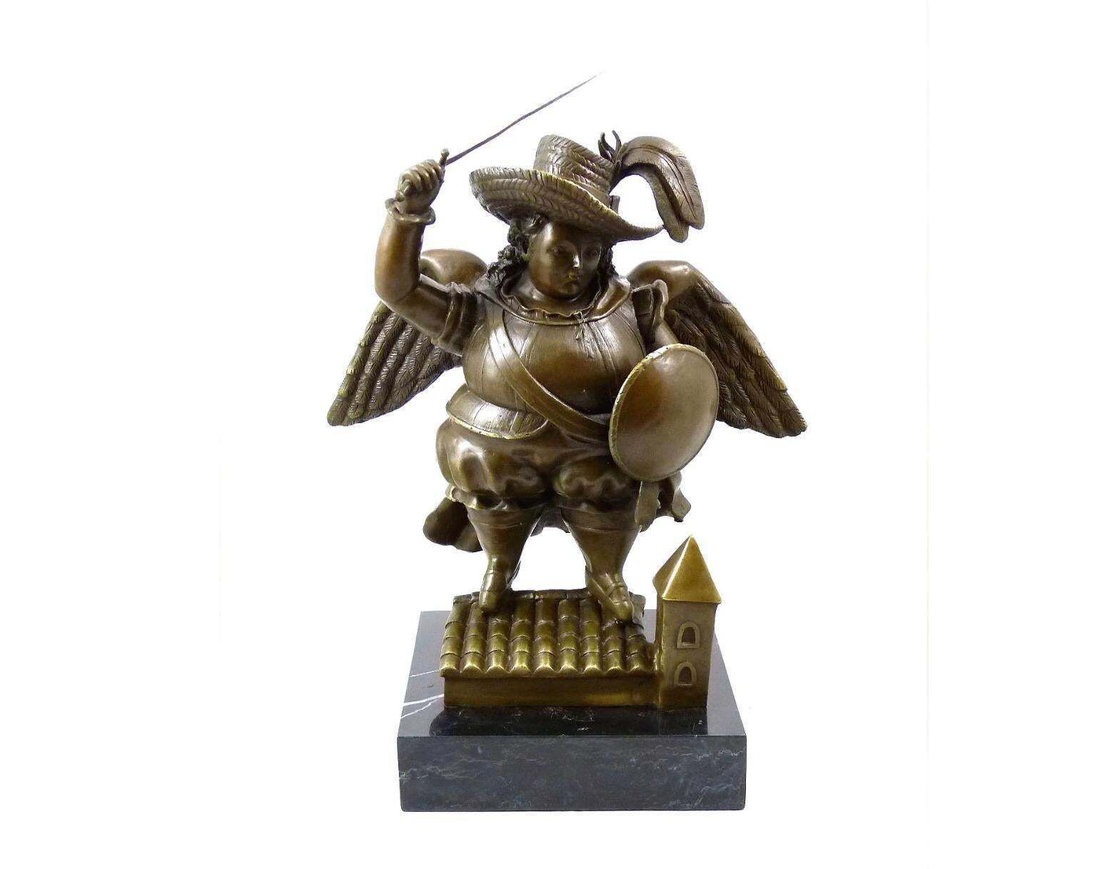 Archangel With Black Hat Sculpture In Bronze, Contemporary Style photo furniture